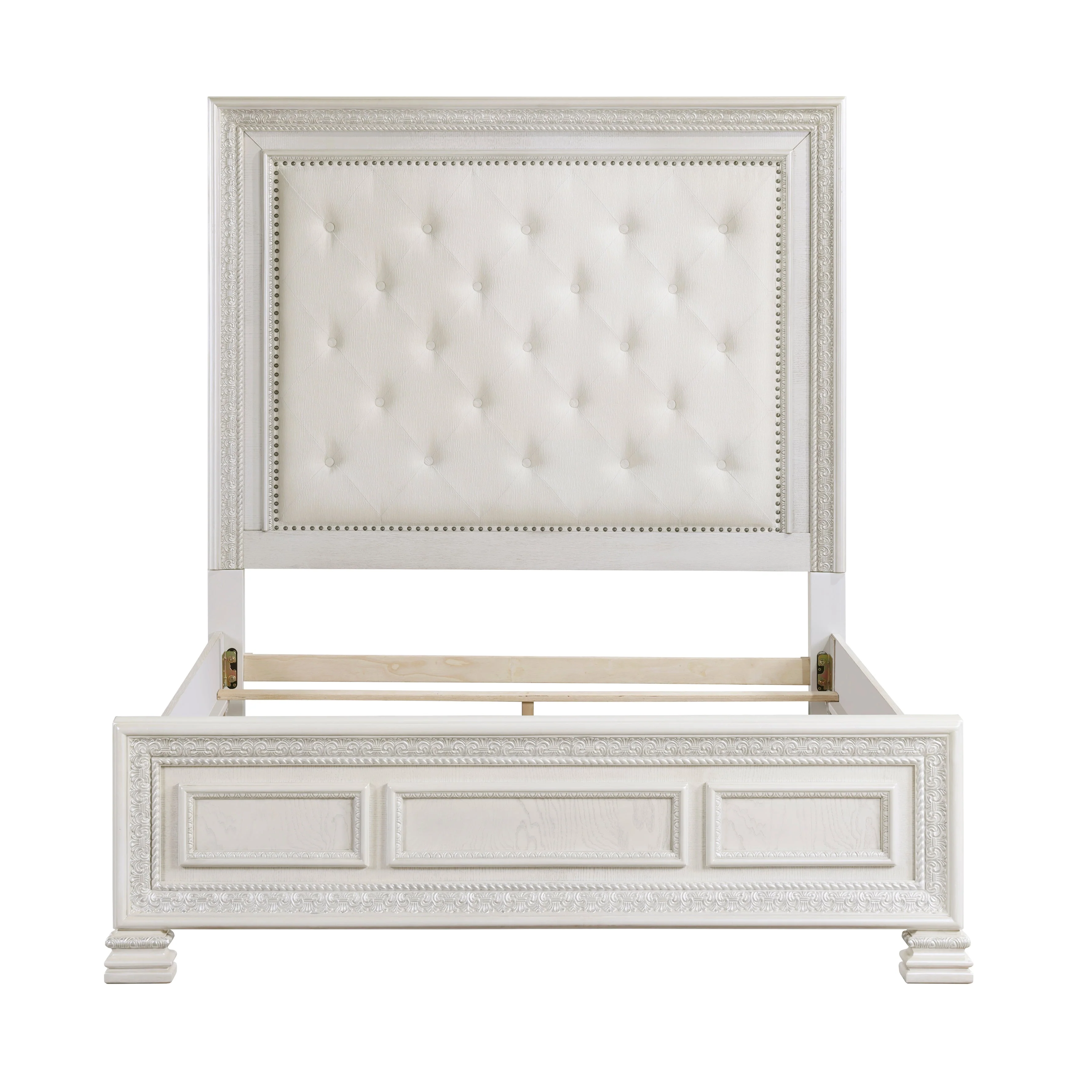 Theodora Pearl White King Panel Bed - Image 2