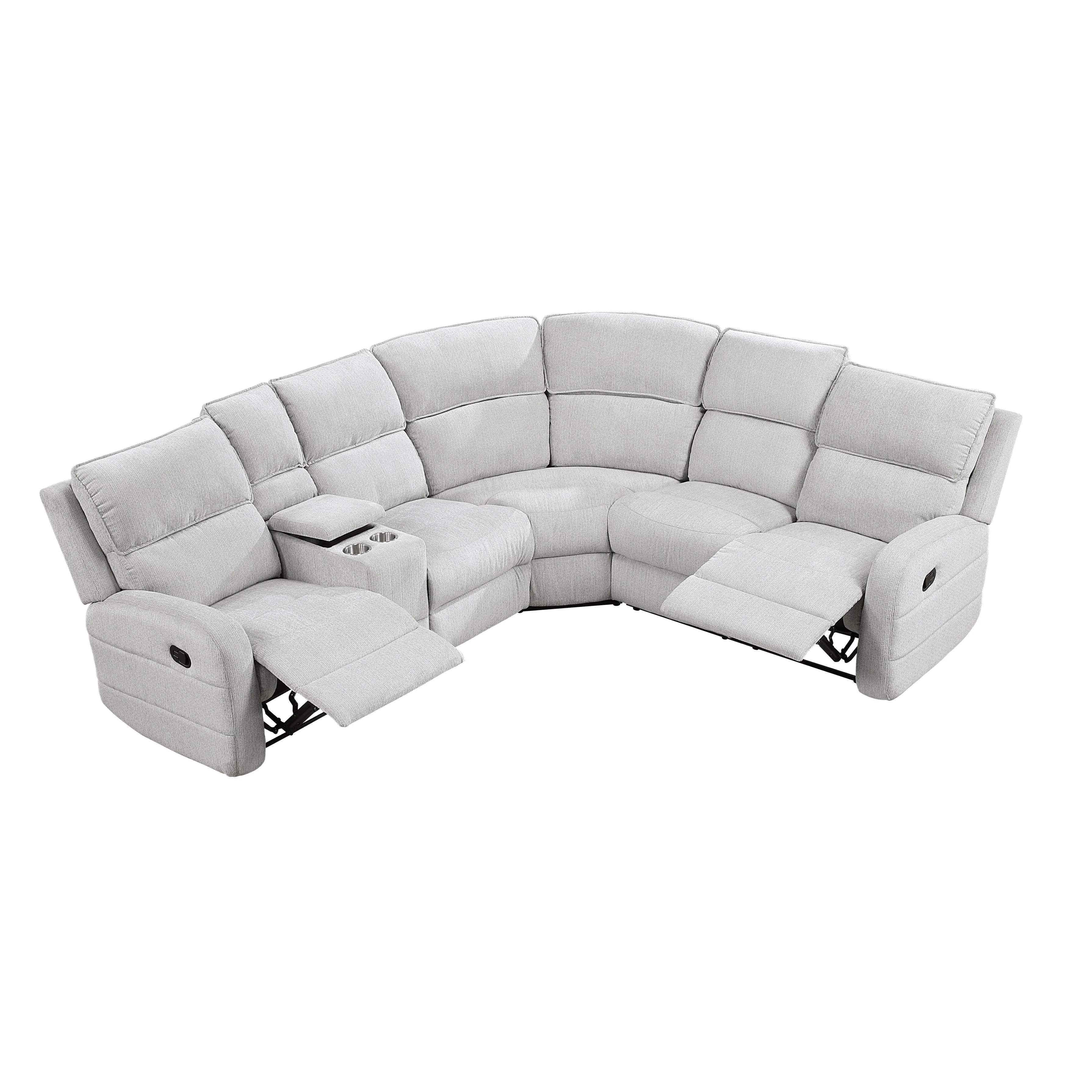 Thorne Gray 3-Piece Reclining Sectional with Left Console - Image 5