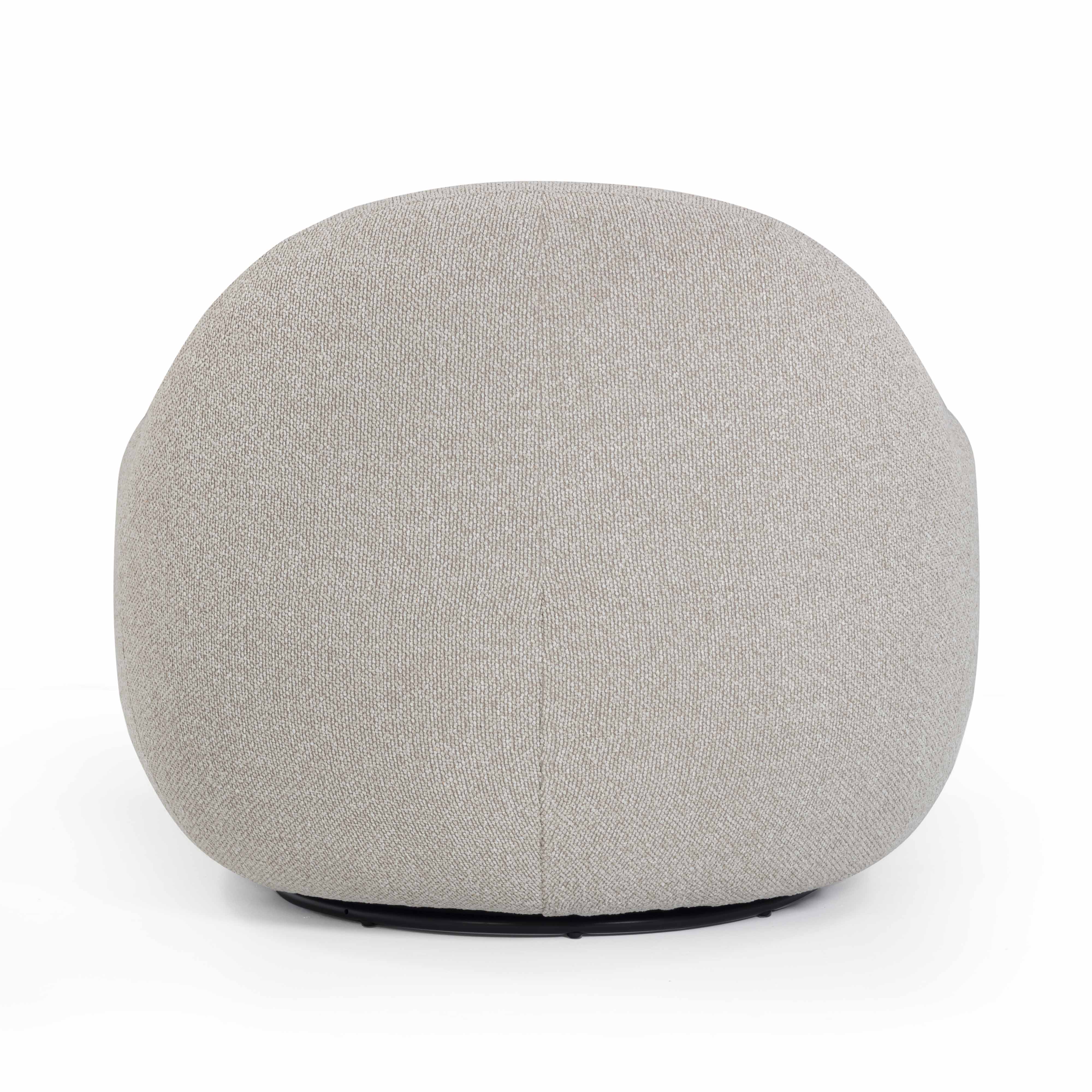 Tiago Warm Grey Boucle Swivel Chair - Image 4