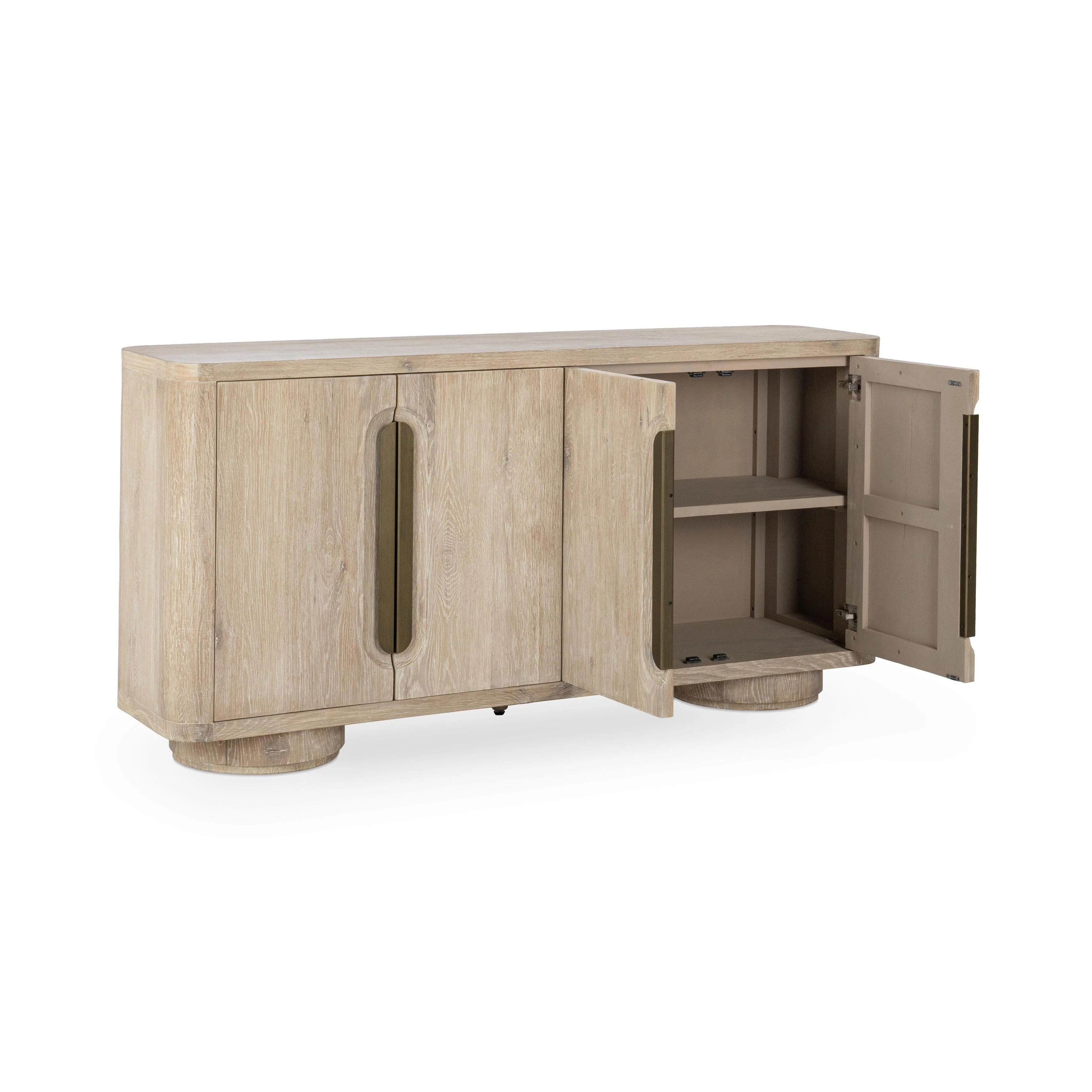 Tiber 4 Door Buffet - Cream Washed - Image 4