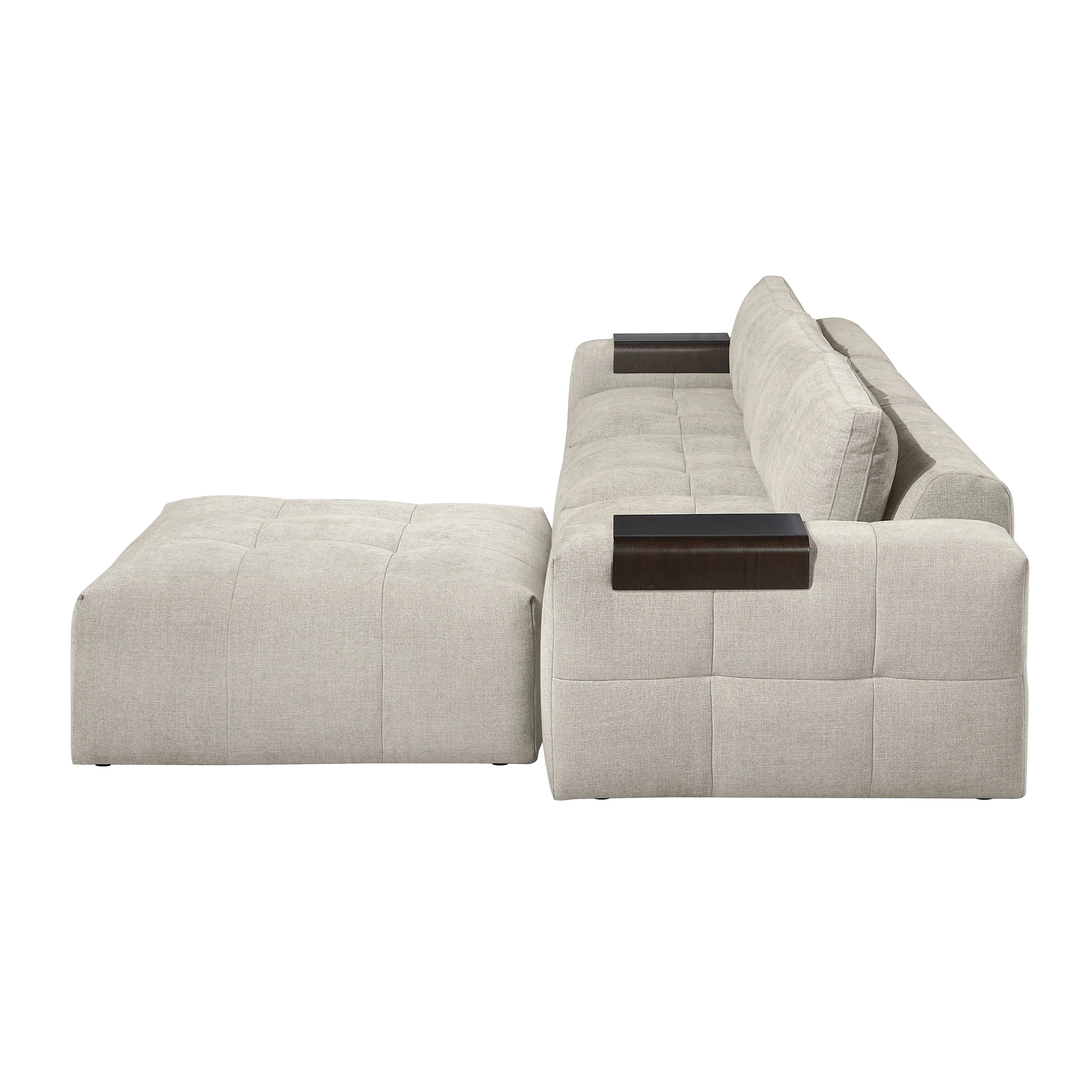 Tidal Taupe 4-Piece Modular Sectional with Ottoman - Image 4