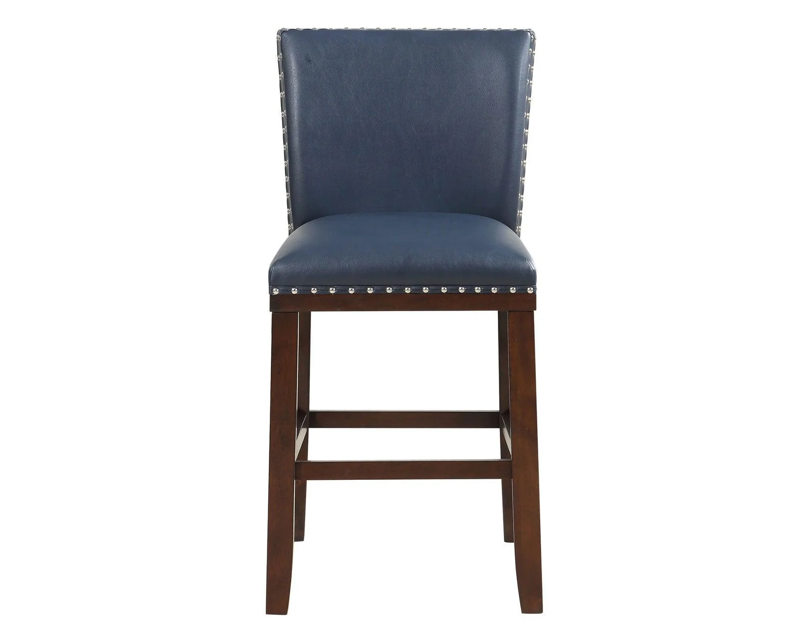 Tiffany 24″ Counter Stool, Navy Leatherette, Set of 2 - Image 3