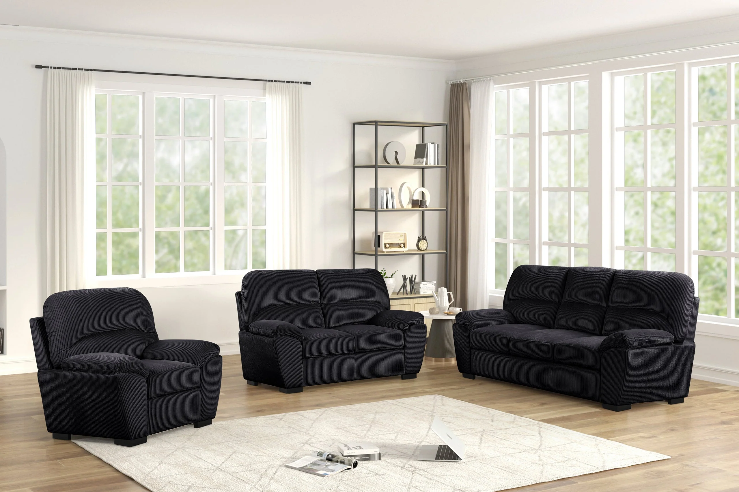 Tiffany Black Living Room Set