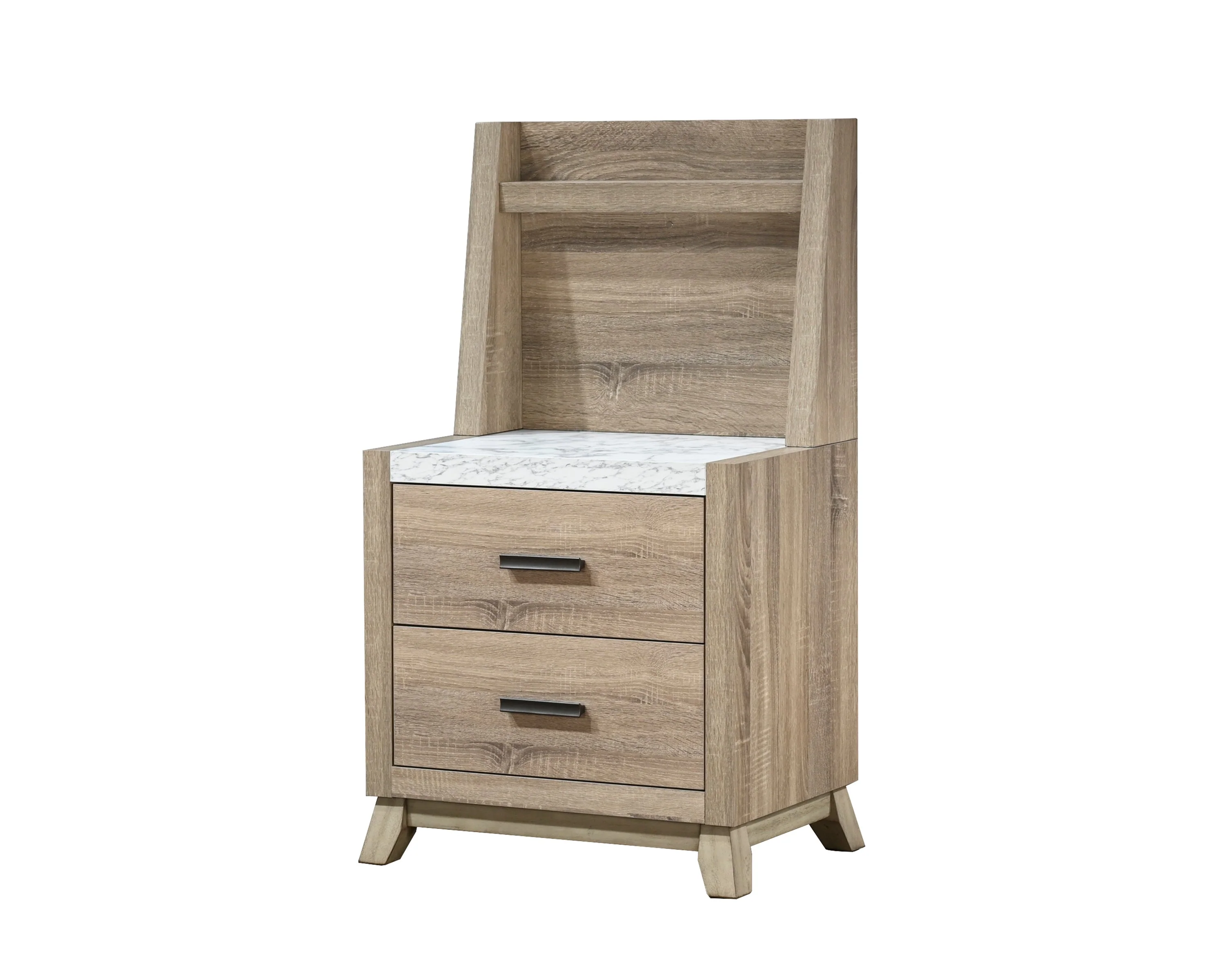 Tilston Natural Nightstand With Wall Panel - Image 4