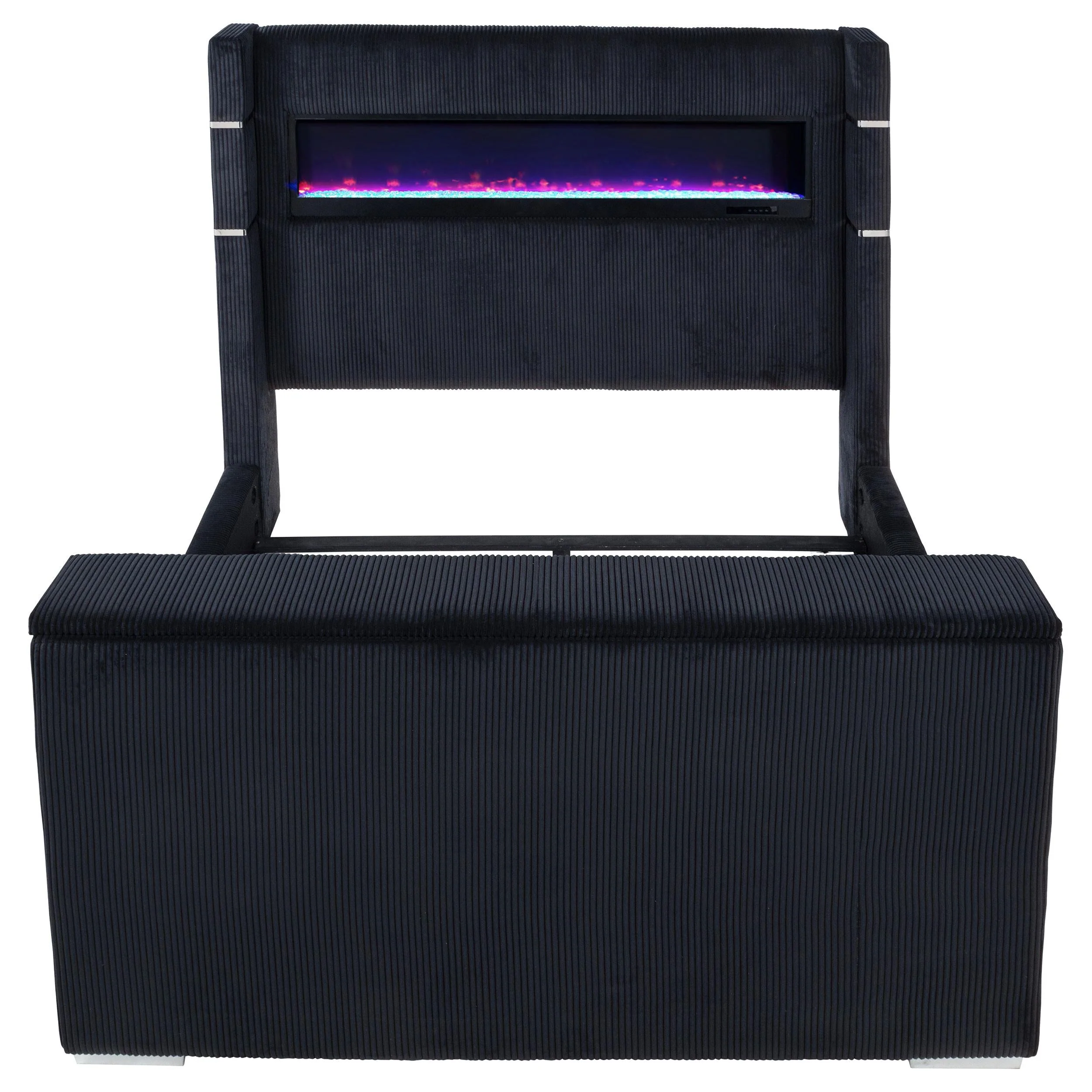 Tisdall Black California King Flame Visualizer TV Bed - Image 6