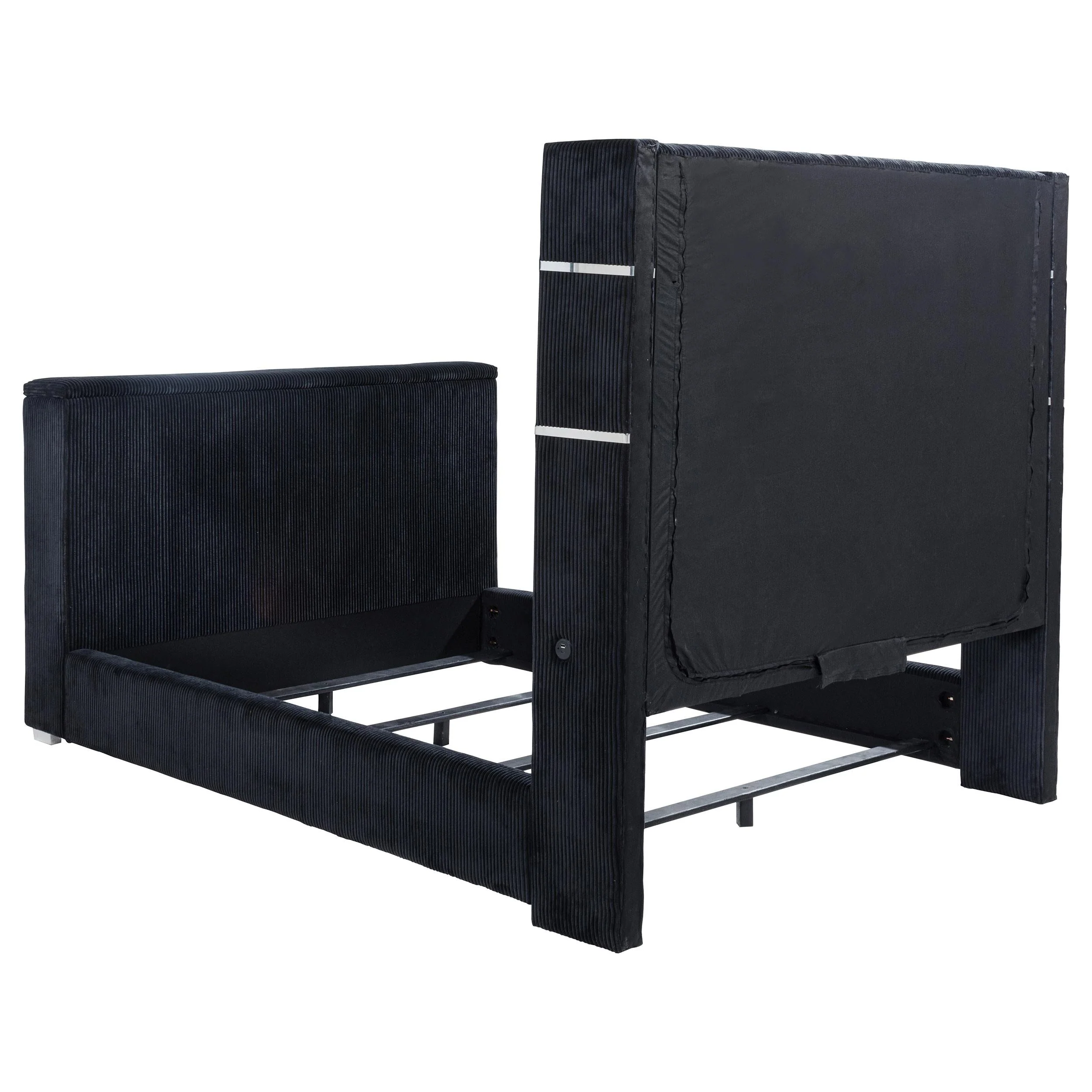 Tisdall Black California King Flame Visualizer TV Bed - Image 7