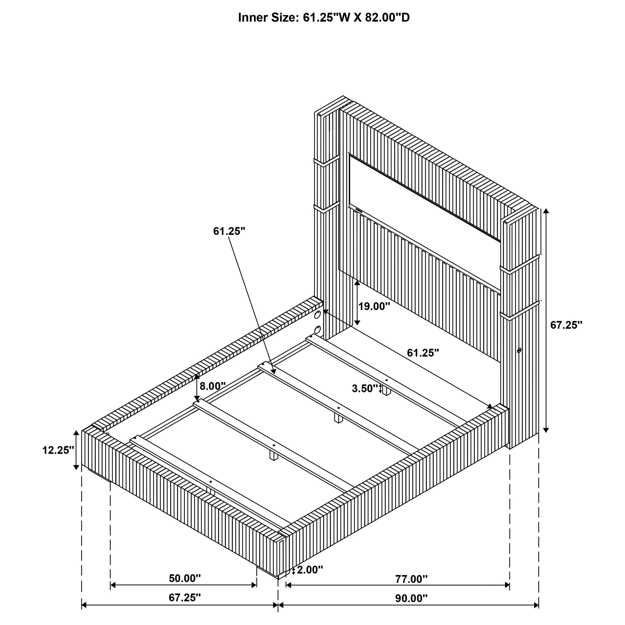 Tisdall Cream 67-inch Upholstered Queen Fireplace Bed - Image 9