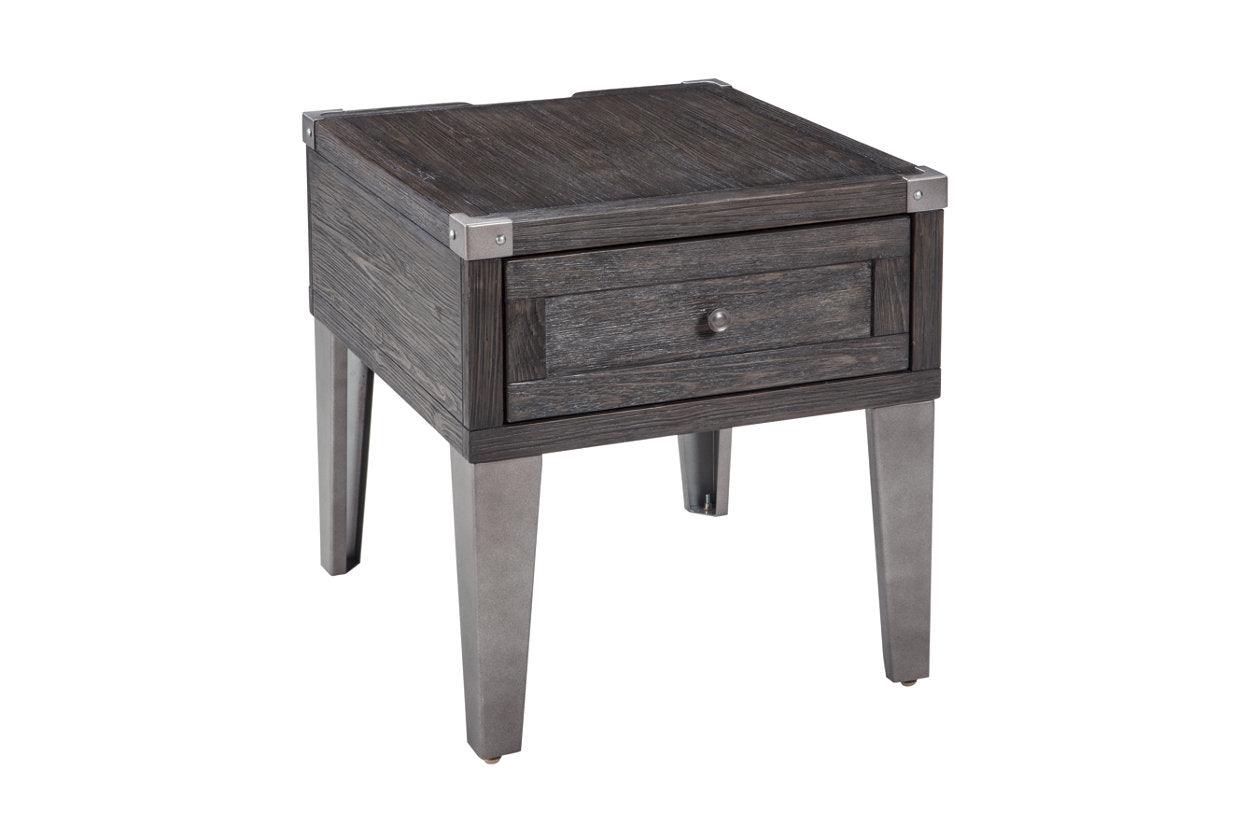 Todoe Dark Gray End Table with USB Ports & Outlets - Image 4
