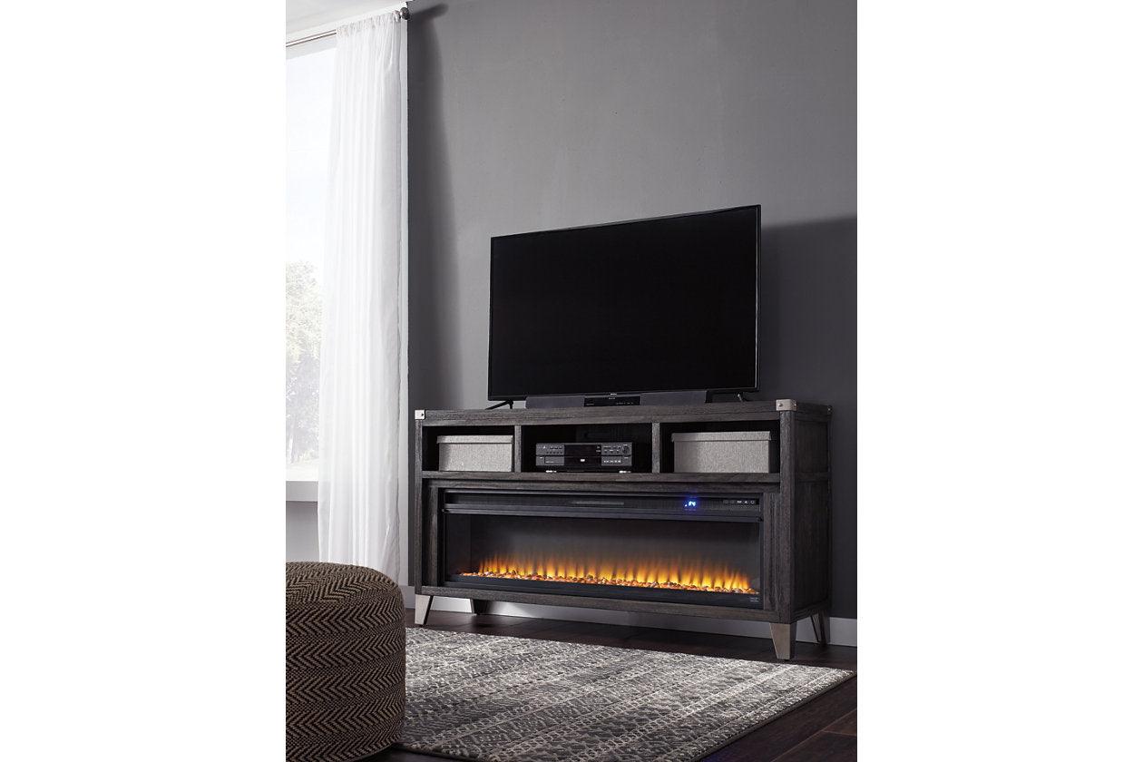 Todoe Gray 65" TV Stand with Electric Fireplace - Image 3