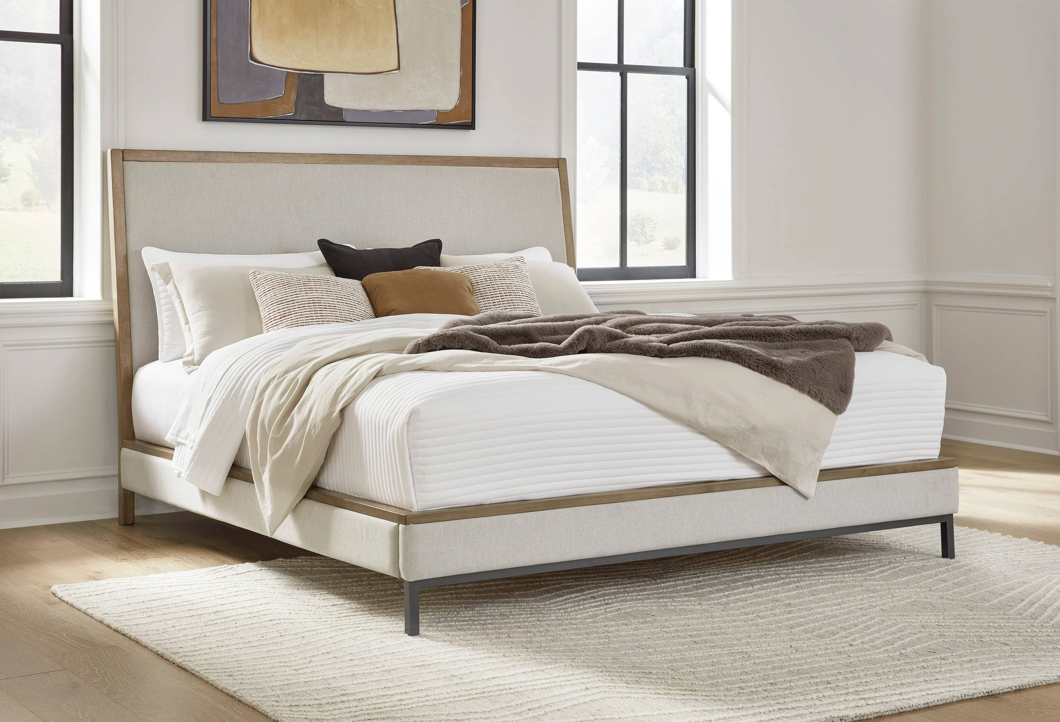 Tomtyn Light Brown Upholstered Platform Bedroom Set - Image 6