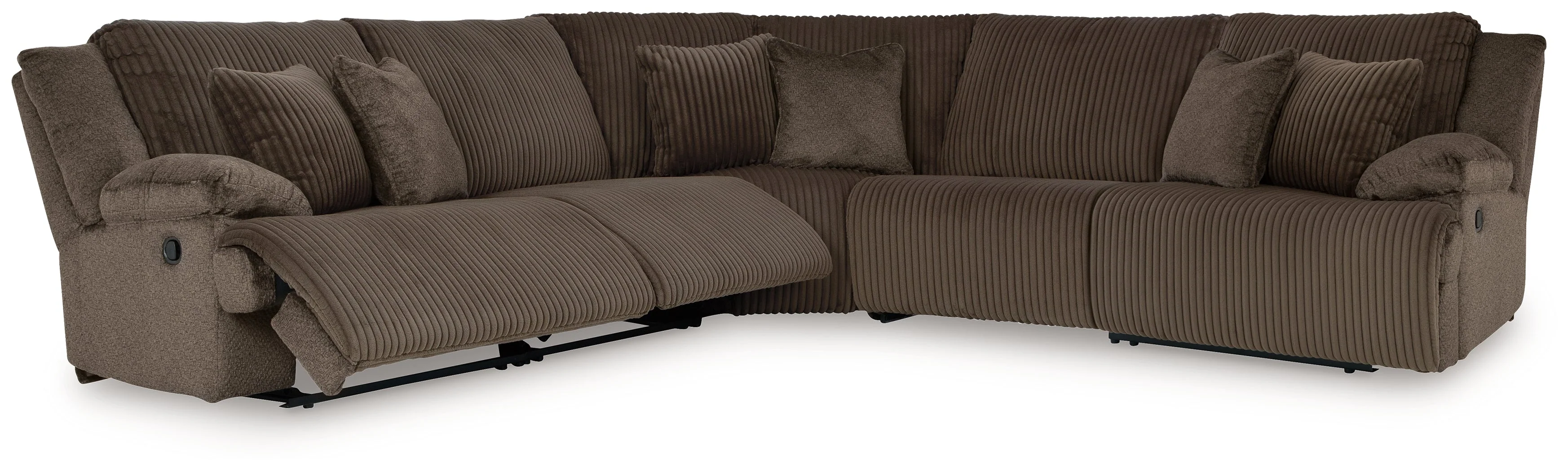 Top Tier 5-Piece Sectional with Recliner in Chocolate - Image 11
