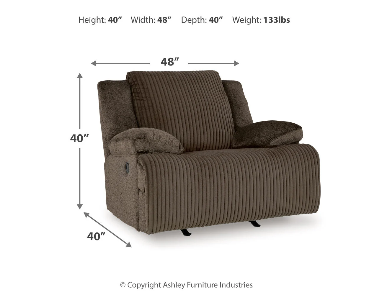 Top Tier 6-Piece Sectional with Recliner in Chocolate - Image 12