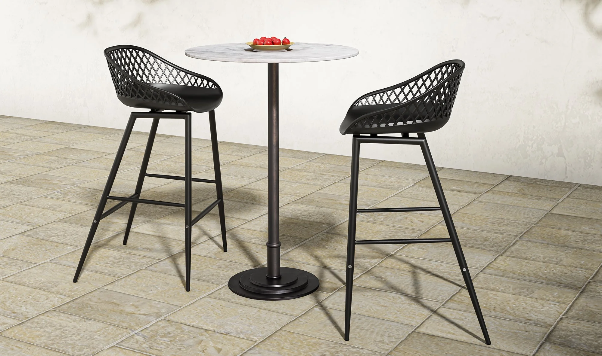 Tori Outdoor Bar Table White Marble - Image 6
