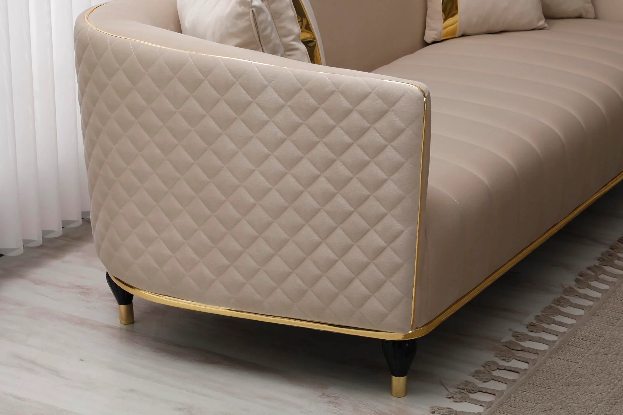 Toronto Cream Stationary Loveseat - Image 6