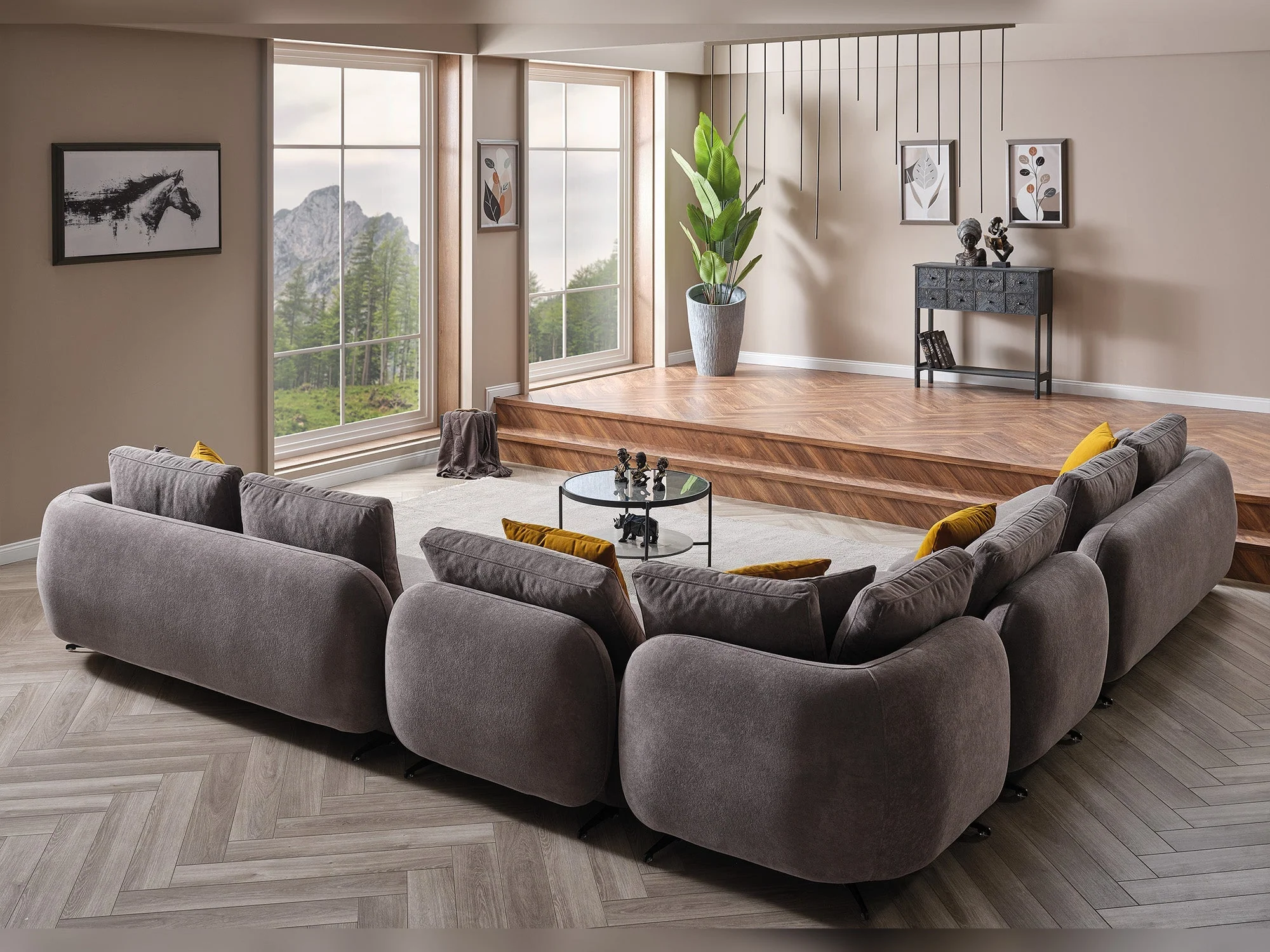 Toscana Modular Sectional Sofa Grey - Image 2