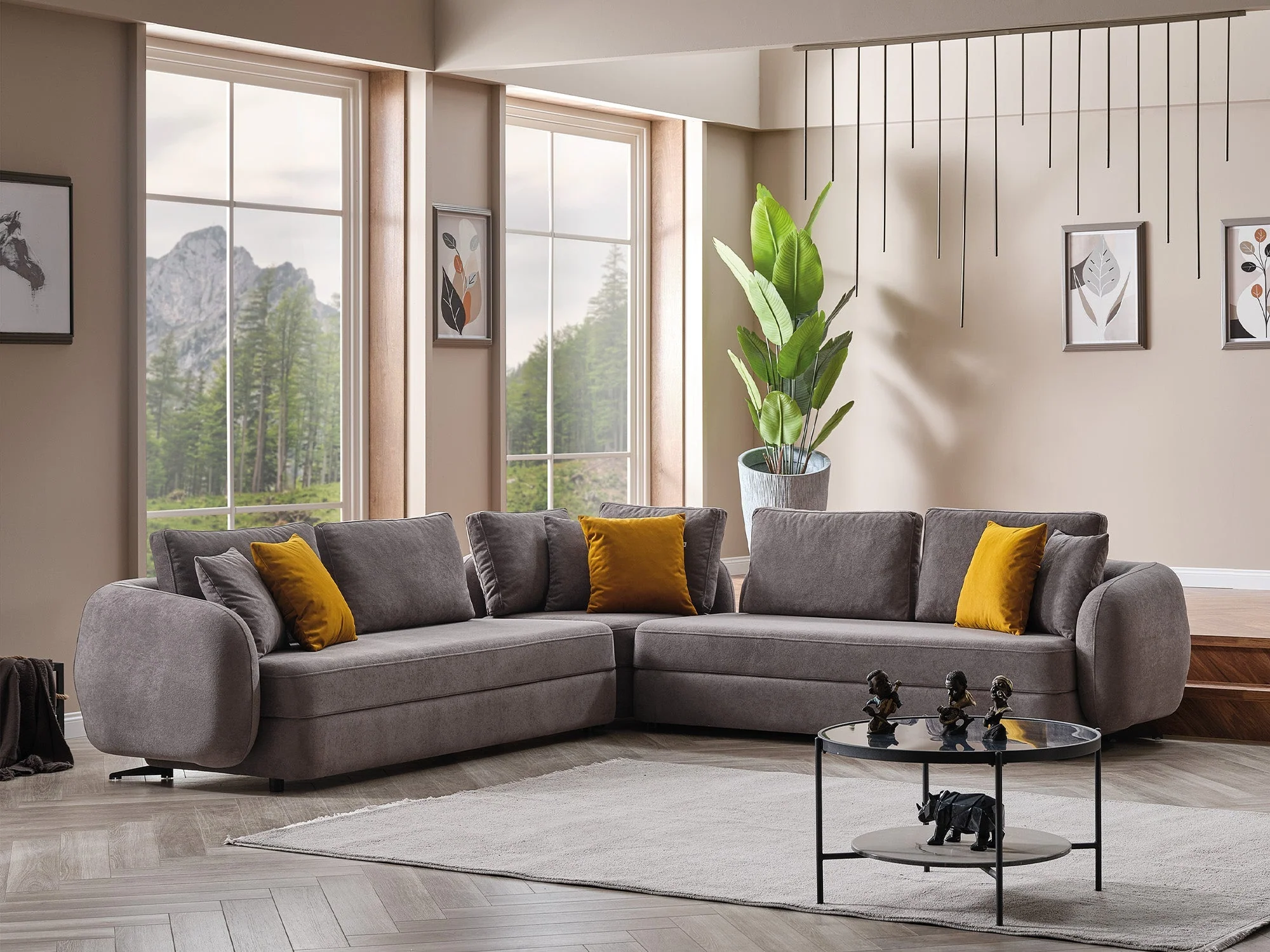 Toscana Modular Sectional Sofa Grey - Image 8