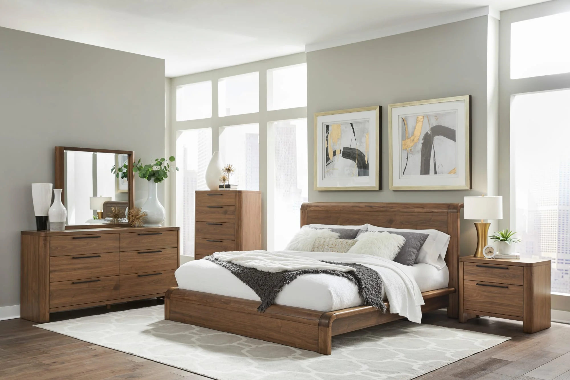 Totes English Walnut Queen Platform Bed - Image 8
