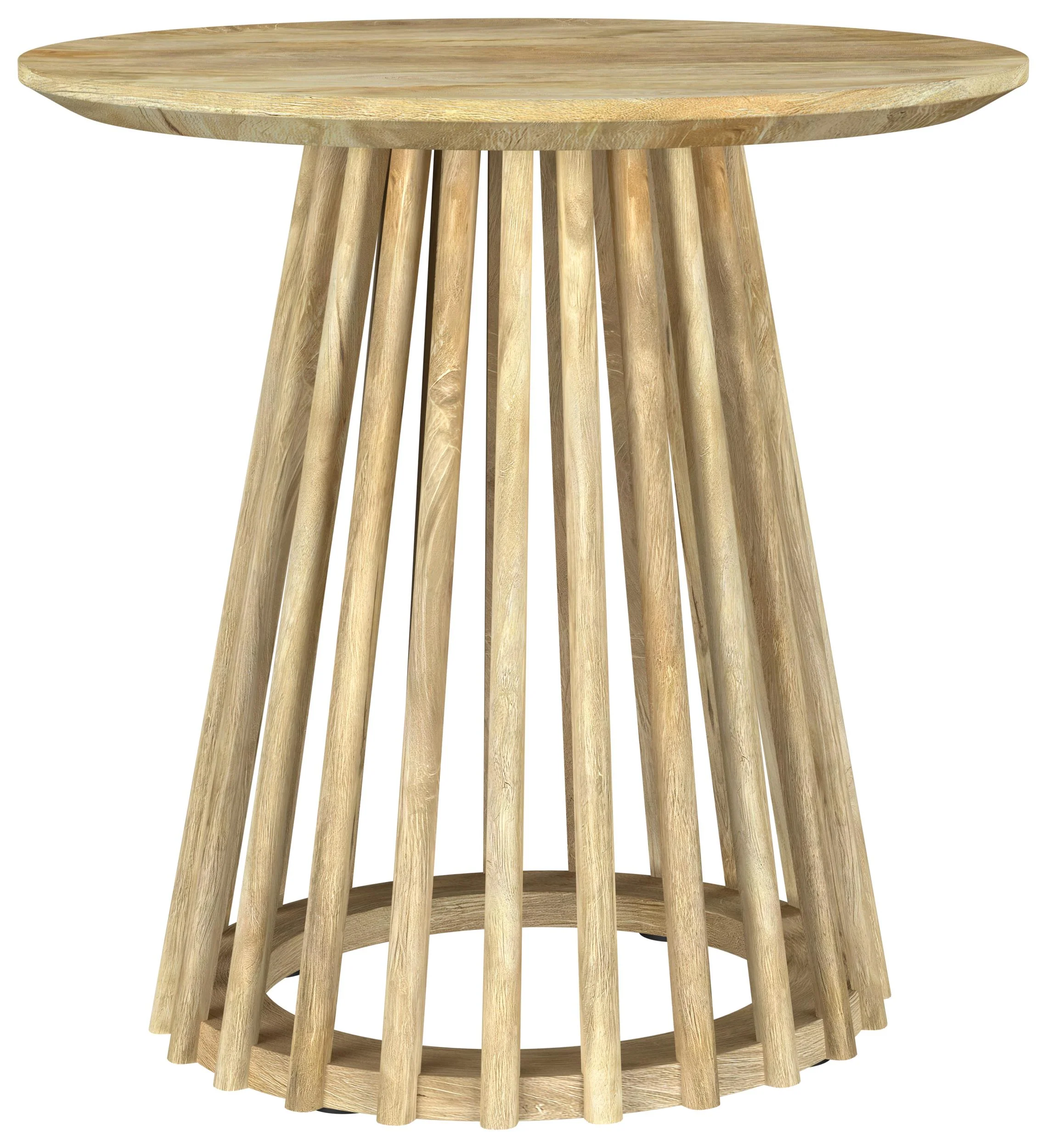 Touhy Natural Mango Round Solid Wood End Table - Image 2