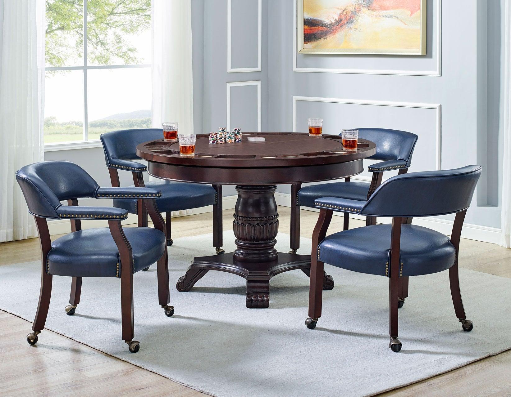 Tournament Arm Chair w/Casters, Navy - Image 5