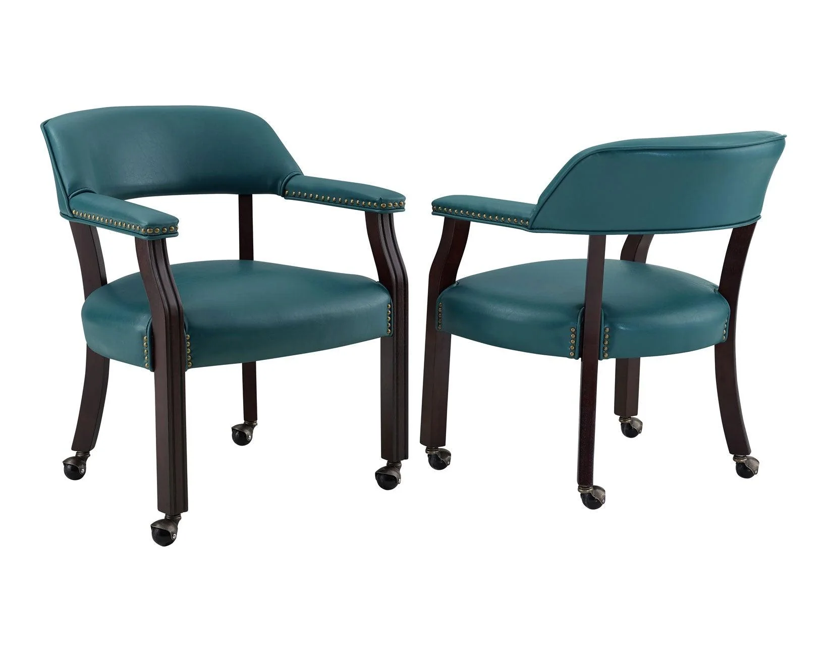 Tournament Arm Chair w/Casters, Teal - Image 4