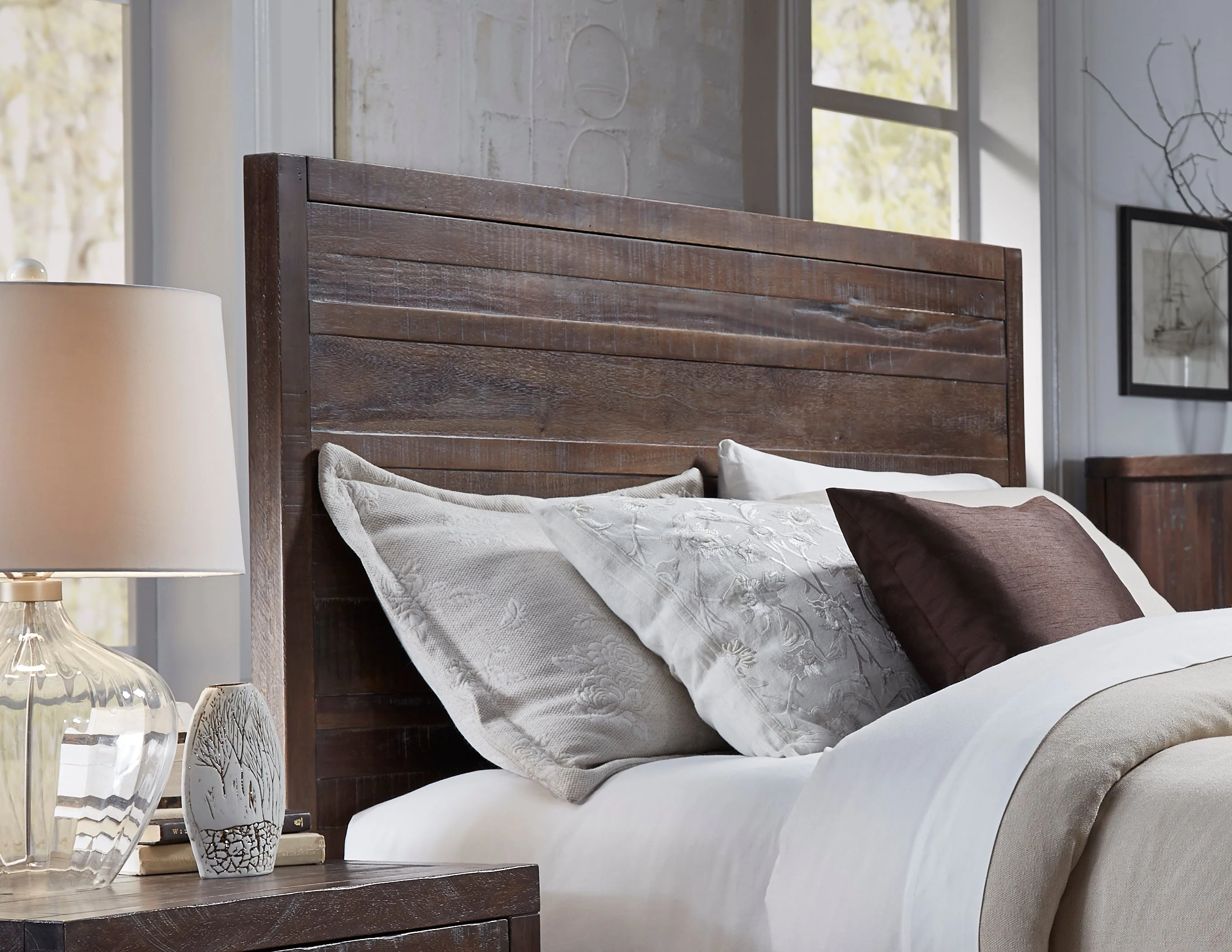 Townsend Solid Wood Eastern King Panel Bed in Java - Image 3