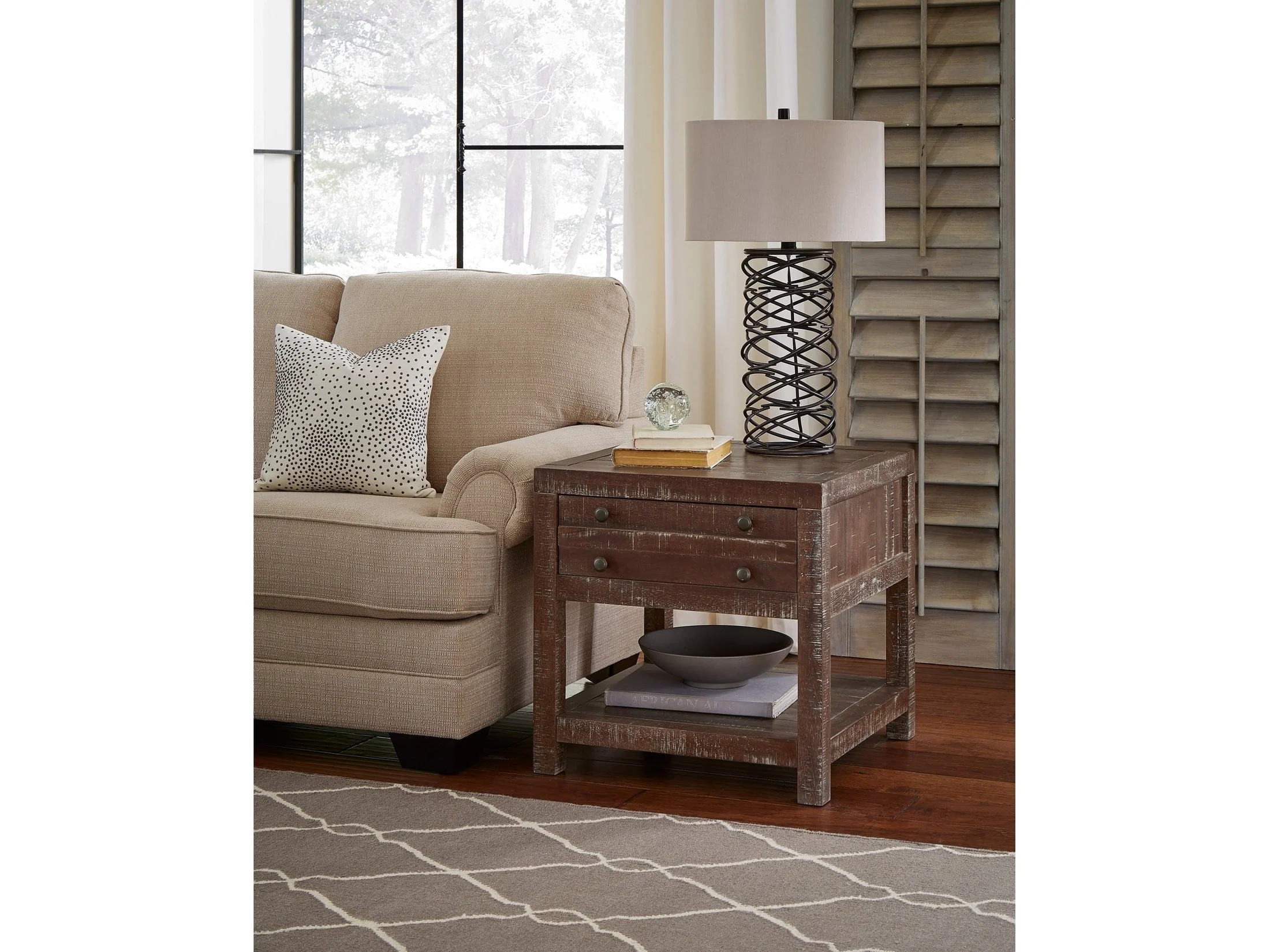 Townsend Solid Wood Side Table in Java
