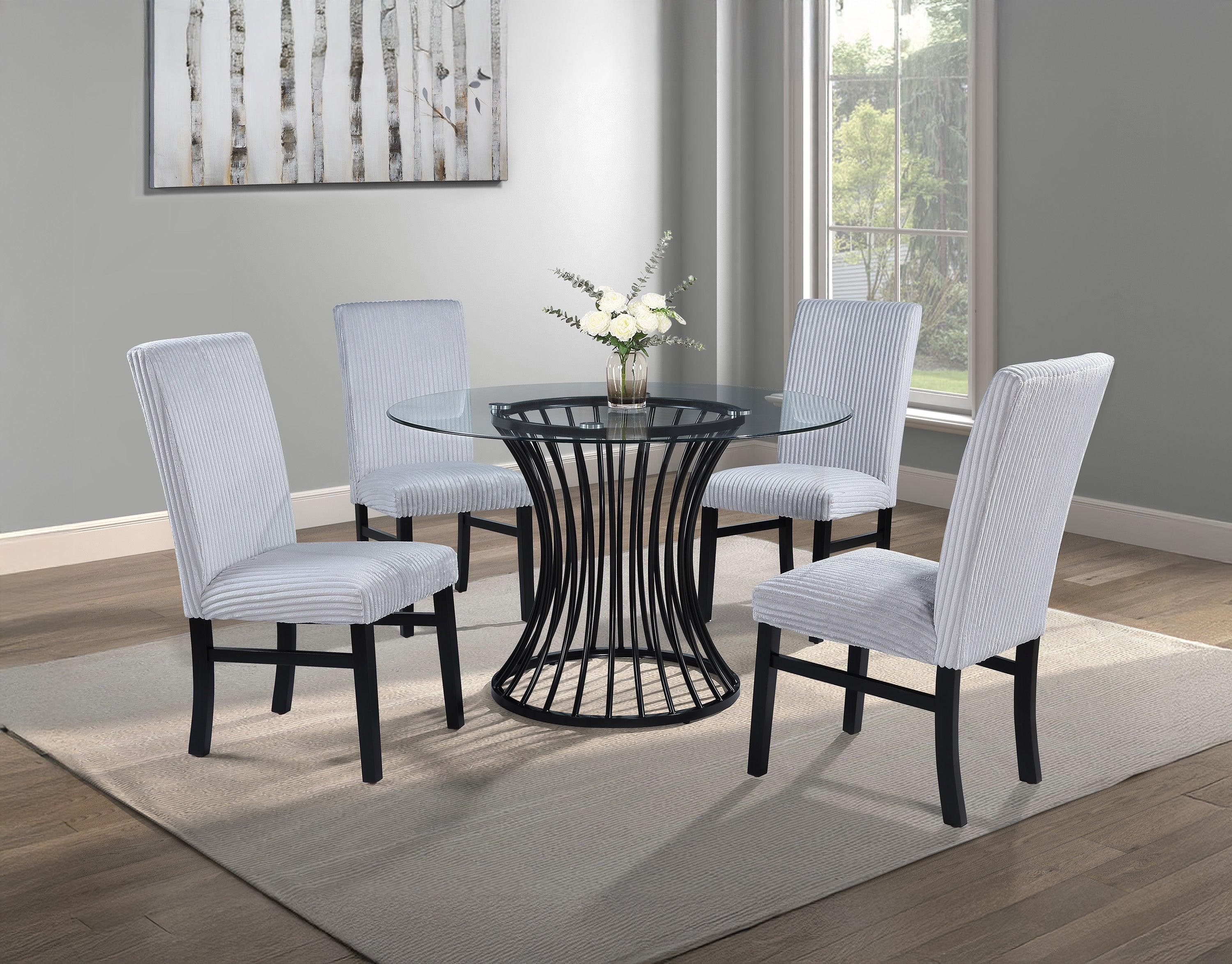 Tracy Black Round Glass Top Table - Image 4