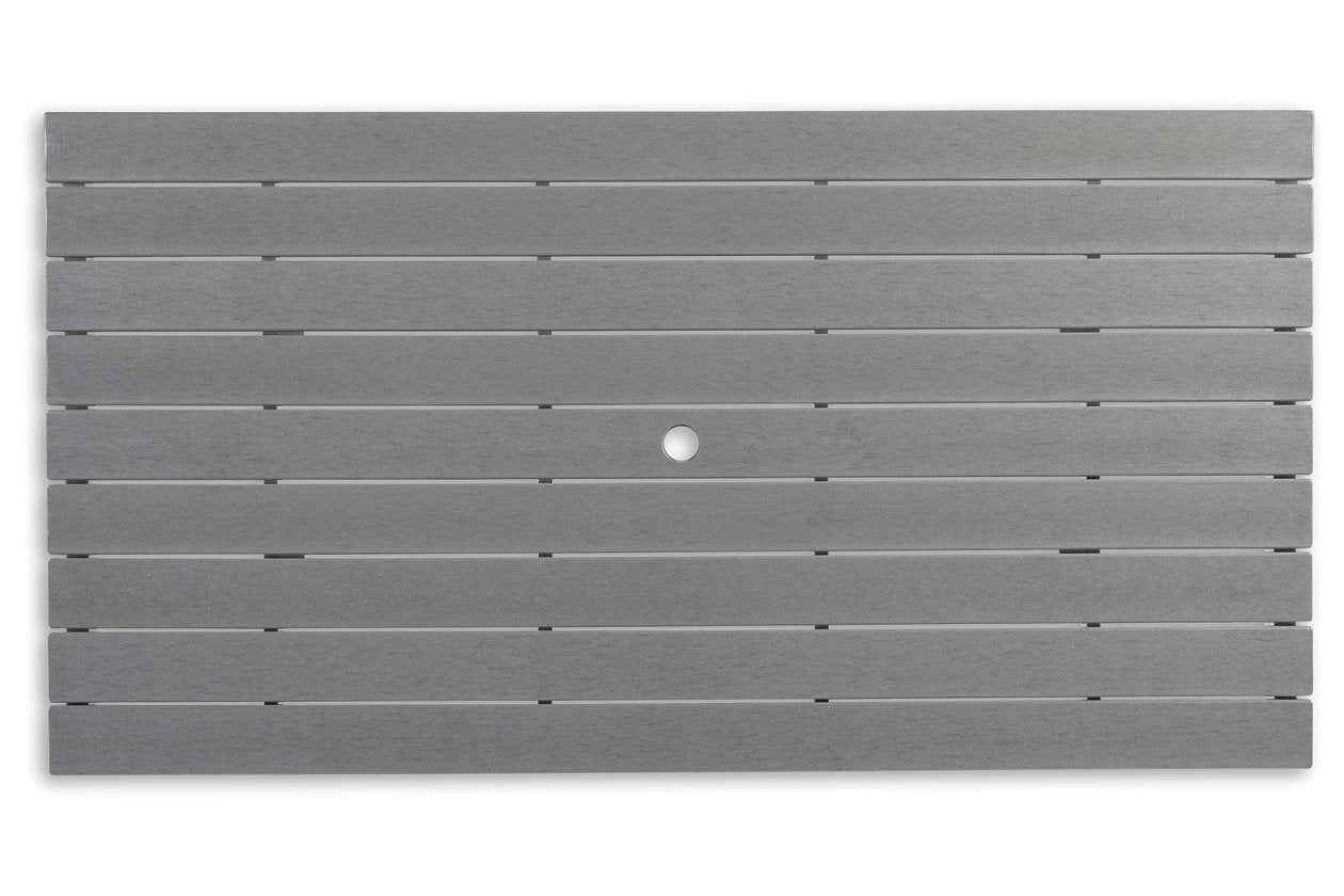 Transville Gray/White Outdoor Counter Height Dining Table - Image 3