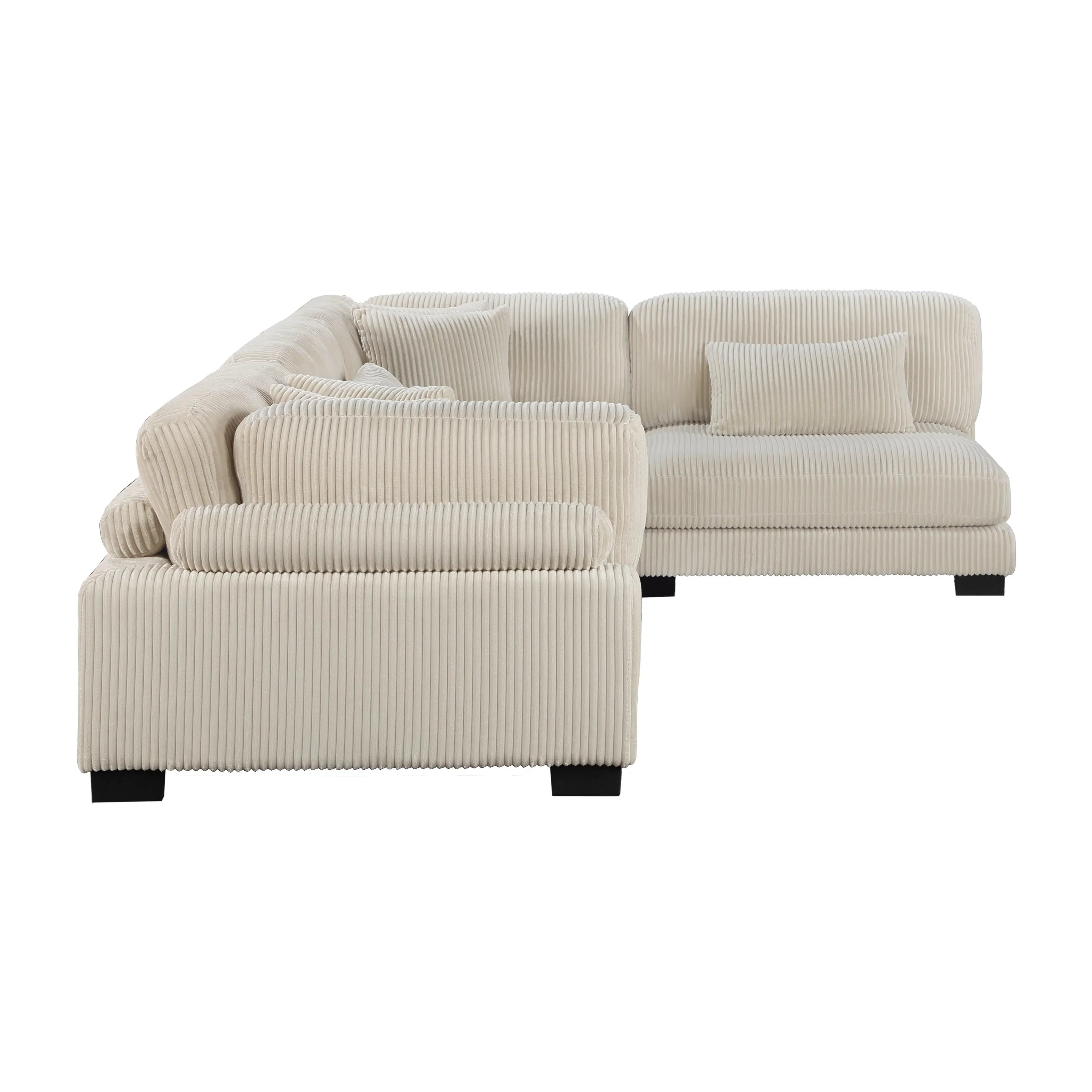Traverse Beige Corduroy 4-Piece Modular Sectional - Image 3