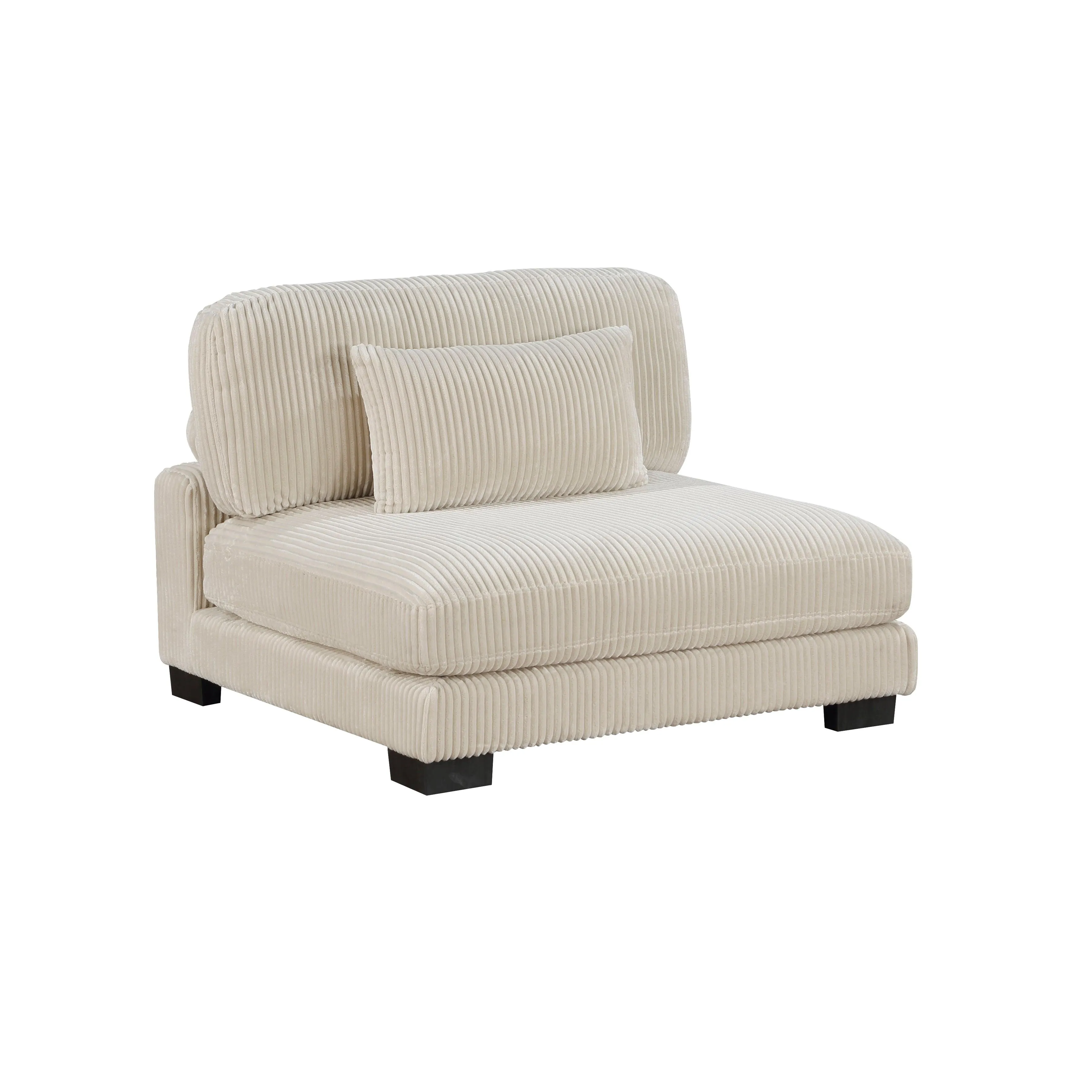 Traverse Beige Corduroy 4-Piece Modular Sectional with Ottoman - Image 13