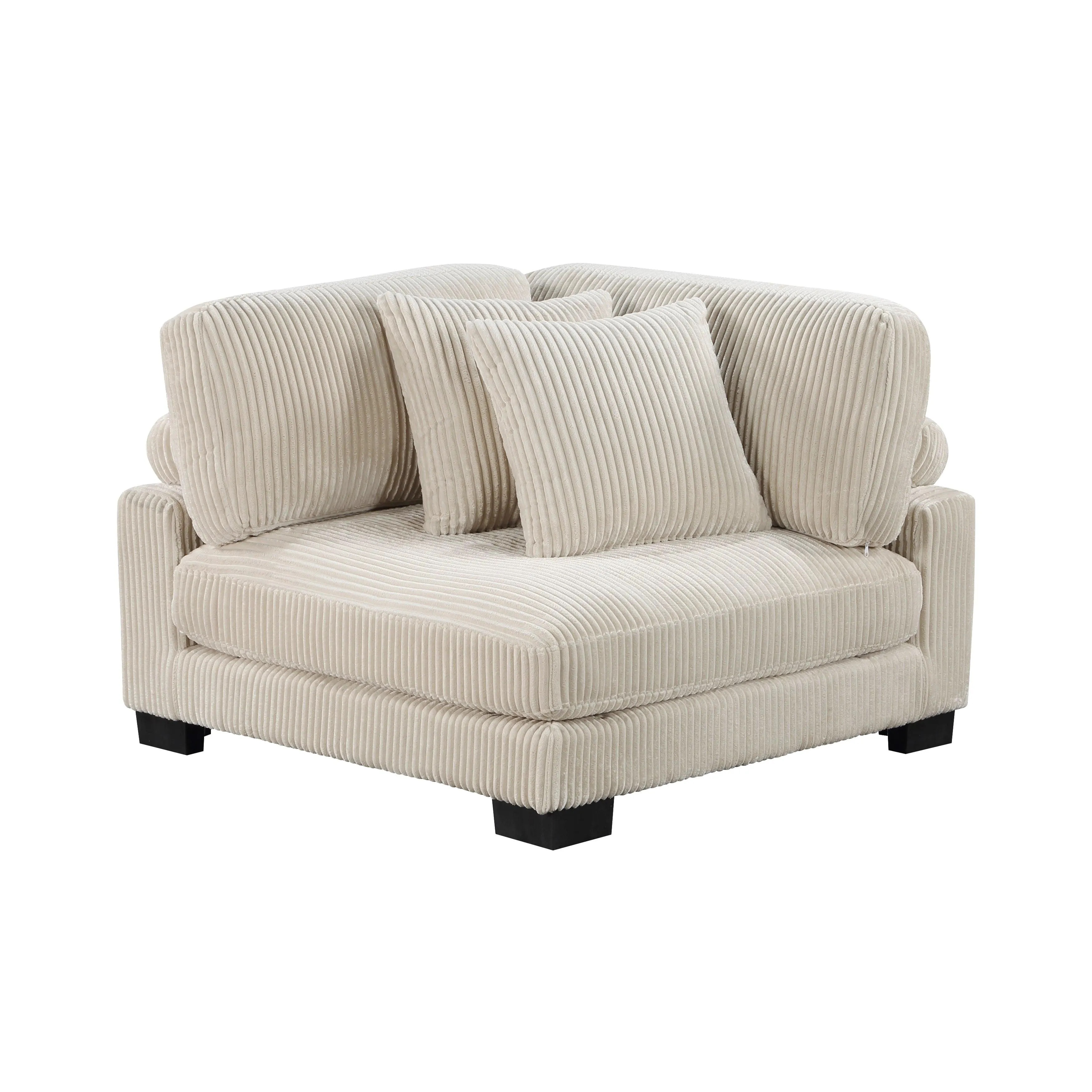 Traverse Beige Corduroy 5-Piece Modular Sectional with Ottoman - Image 11