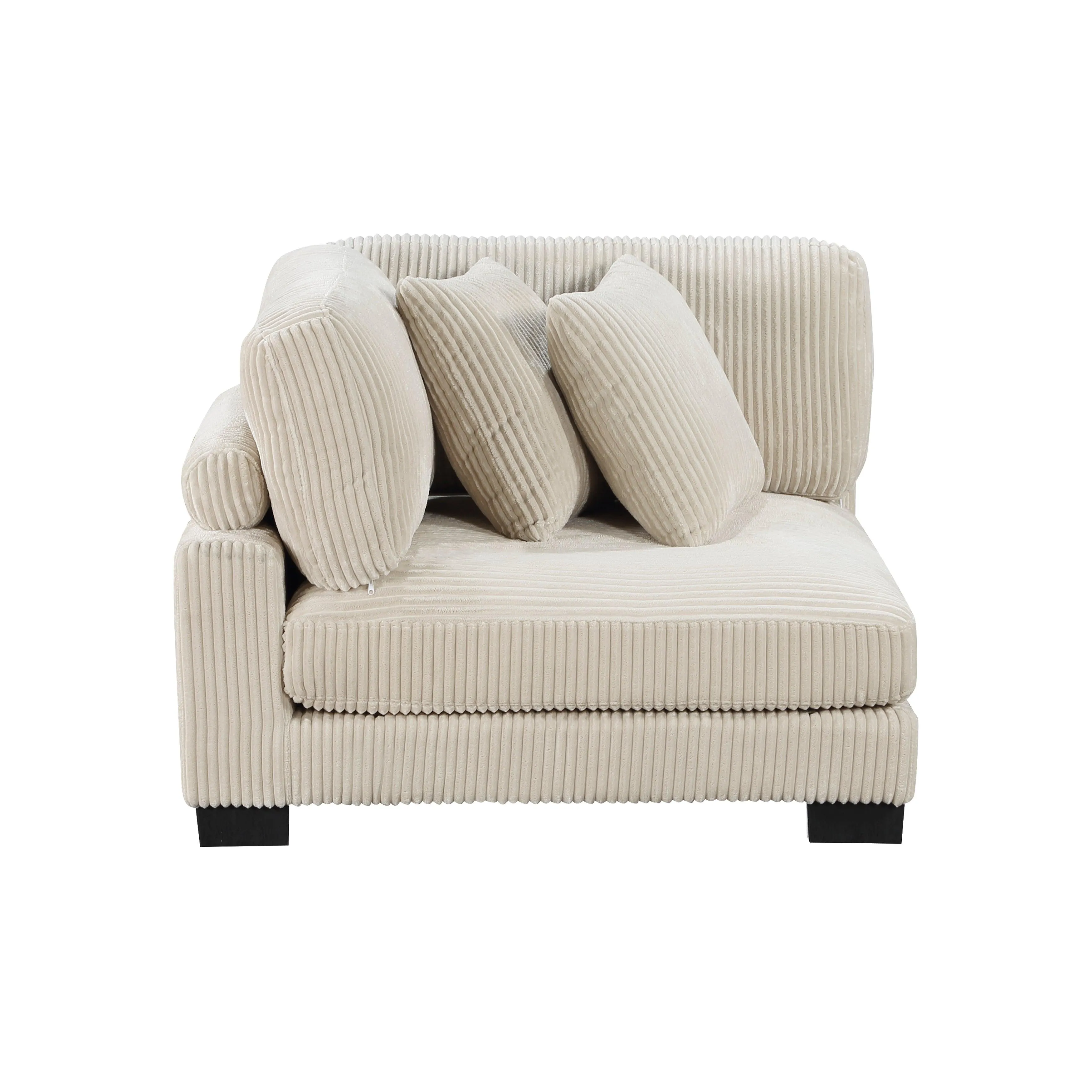 Traverse Beige Corduroy 5-Piece Modular Sectional with Ottoman - Image 12