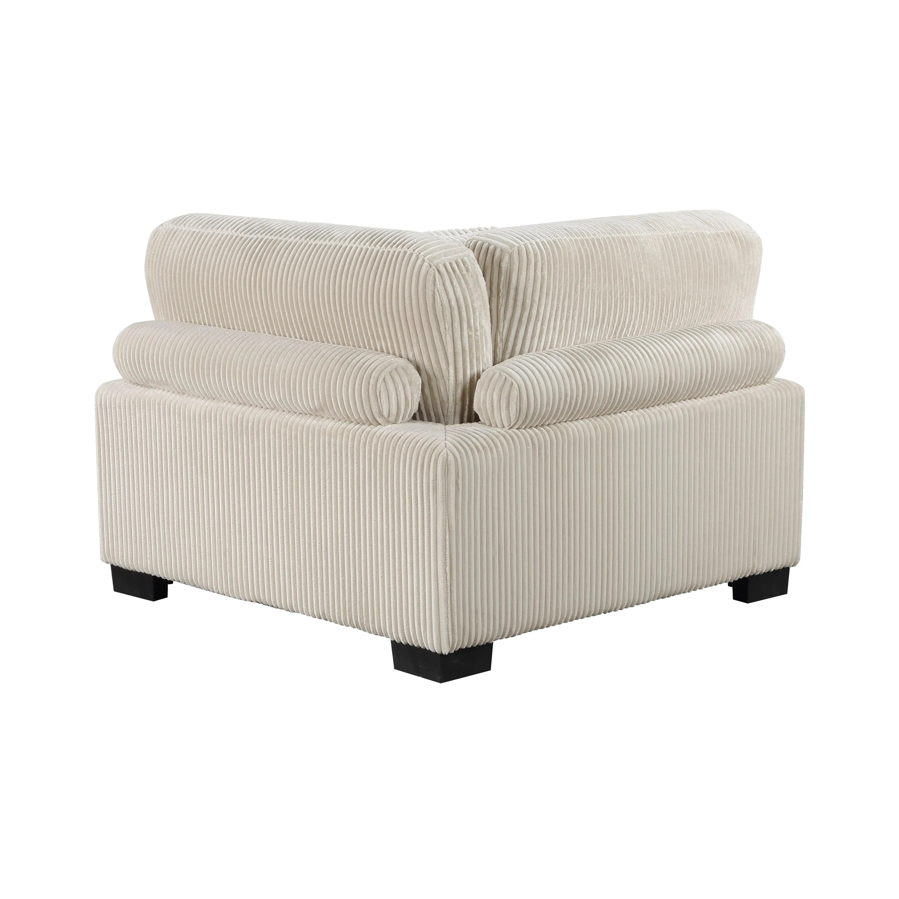 Traverse Beige Corduroy 5-Piece Modular Sectional with Ottoman - Image 13