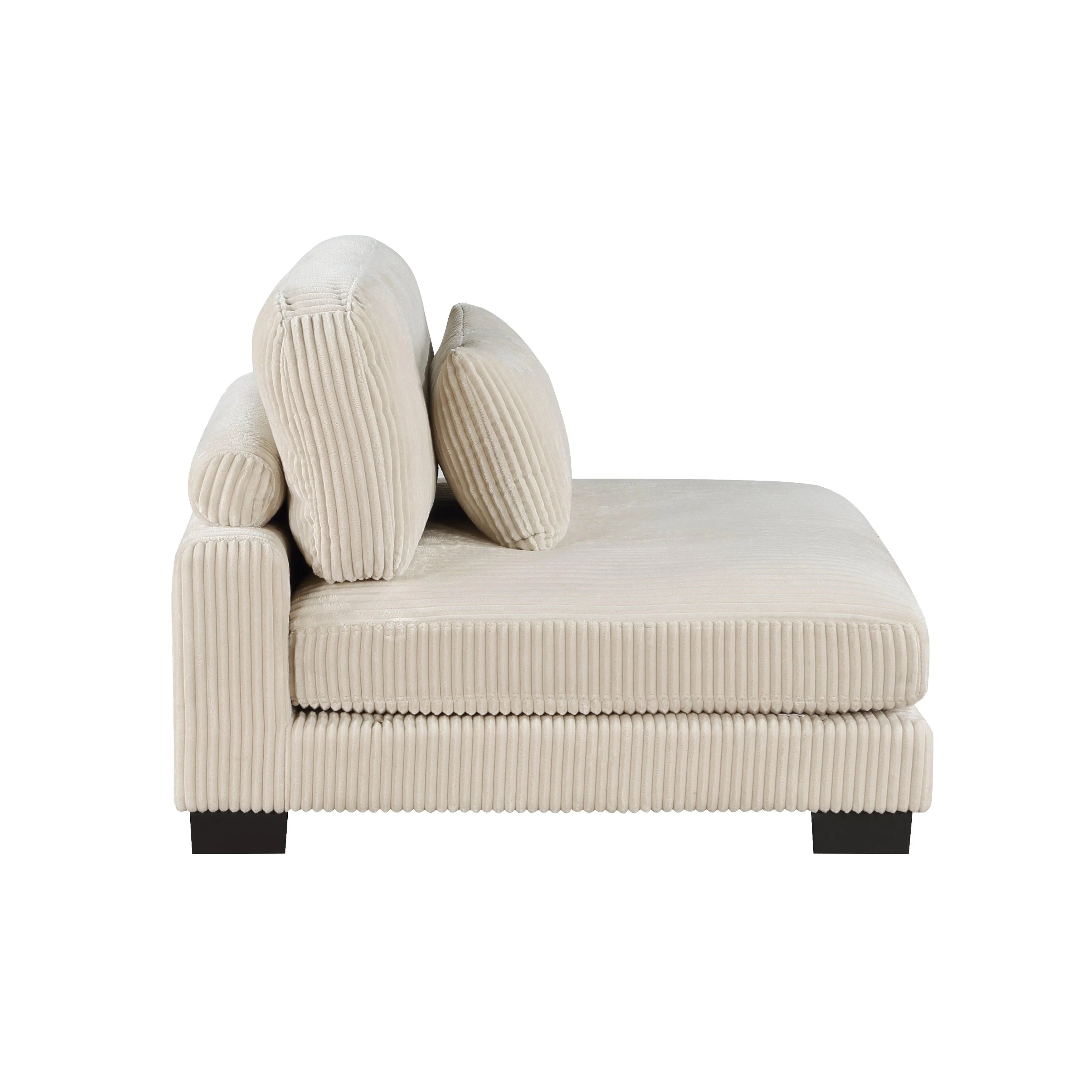 Traverse Beige Corduroy 5-Piece Modular Sectional with Ottoman - Image 8