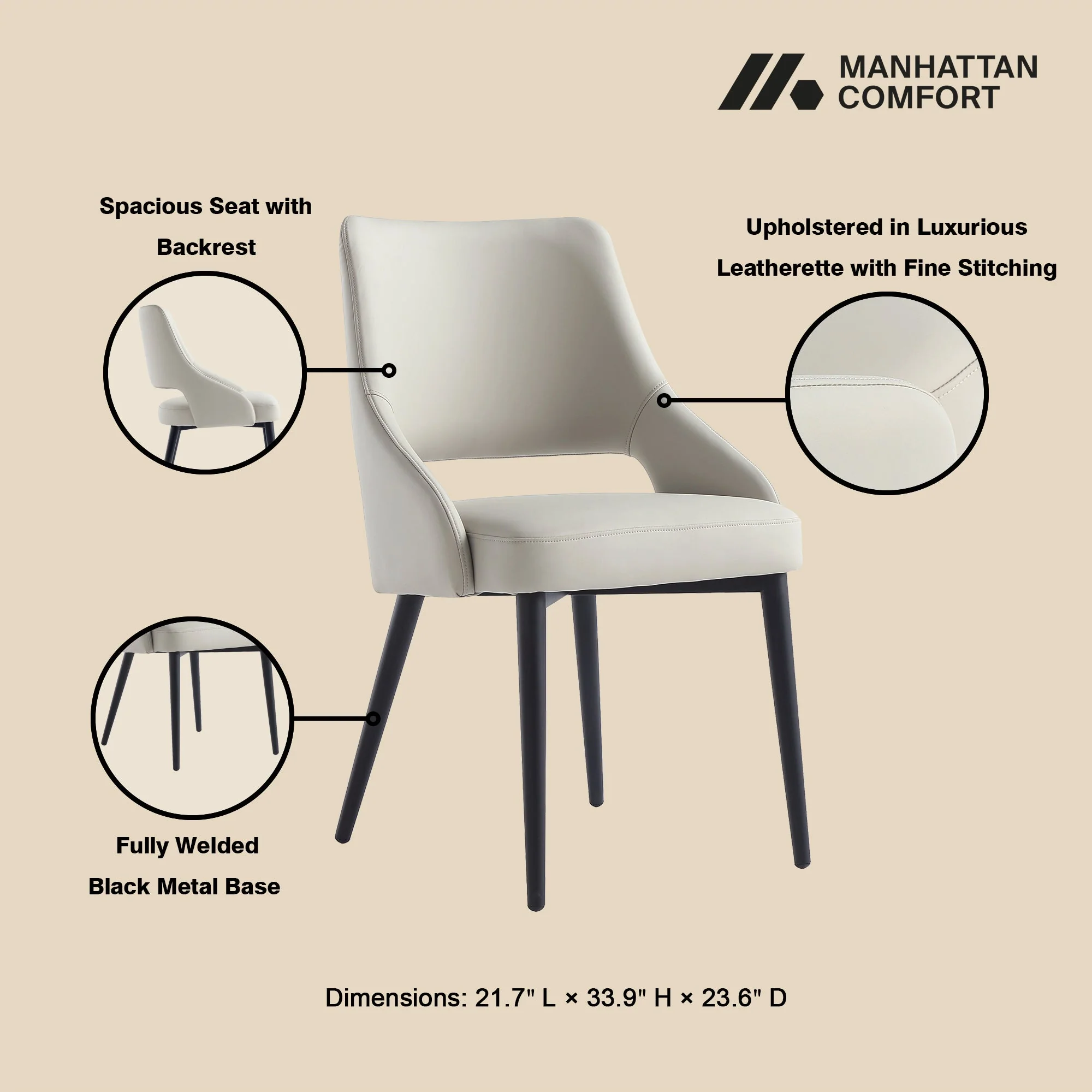 Tremont Dining Chair in Stone - Image 4