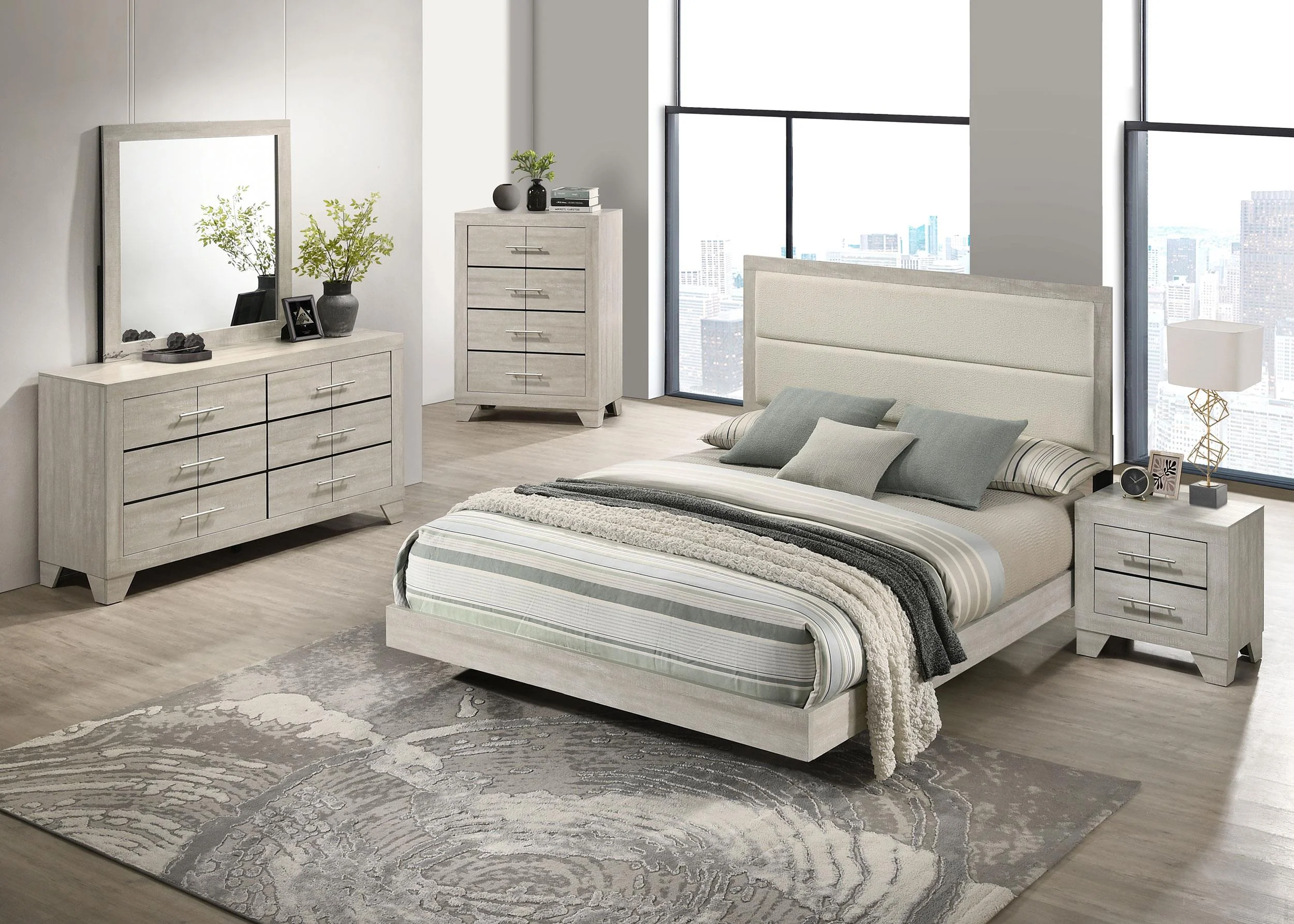 Trenton Rustic Cream 6-Drawer Bedroom Dresser - Image 13