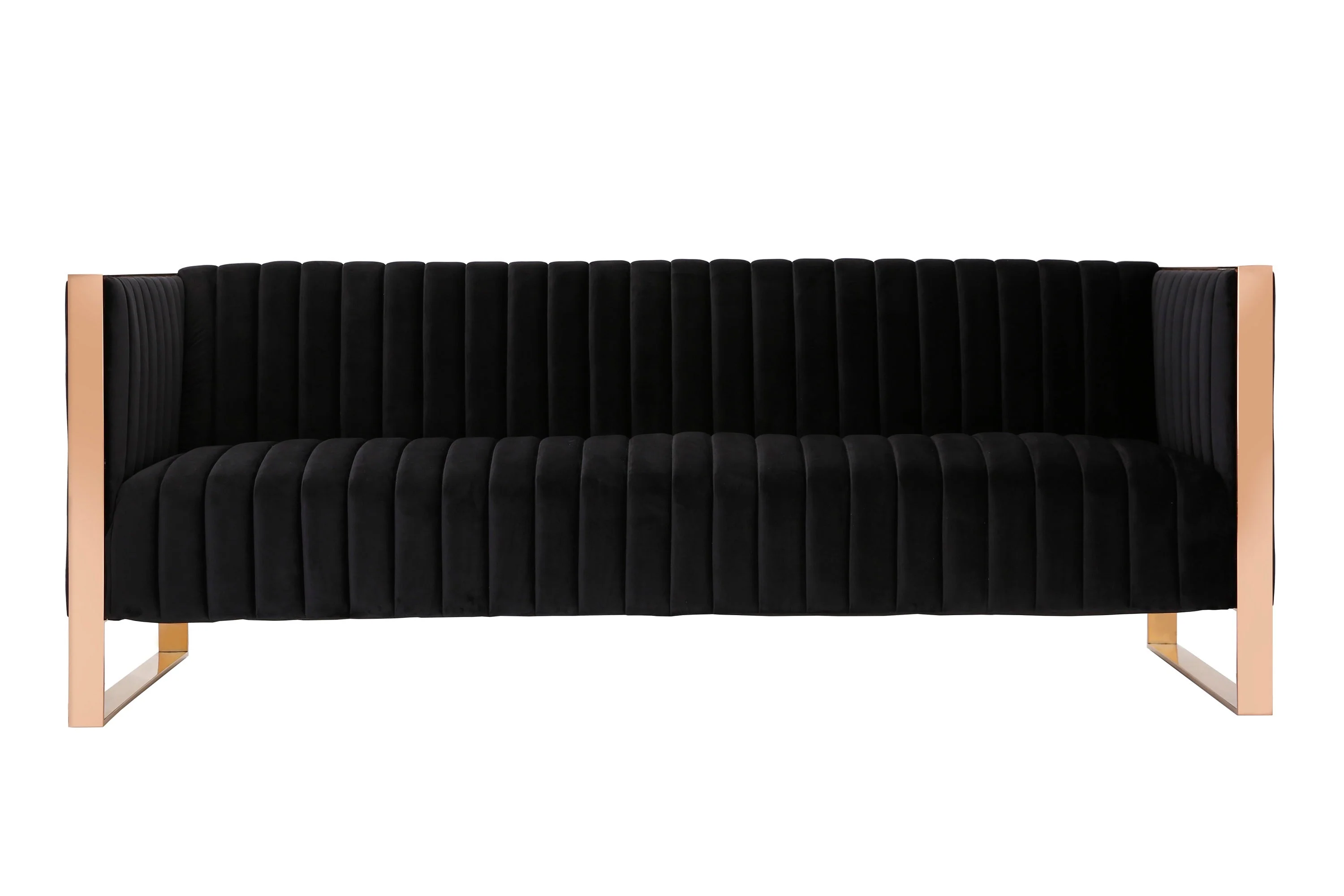 Trillium 3 Piece - Sofa, Loveseat and Armchair Set in Black and Gold - Image 8