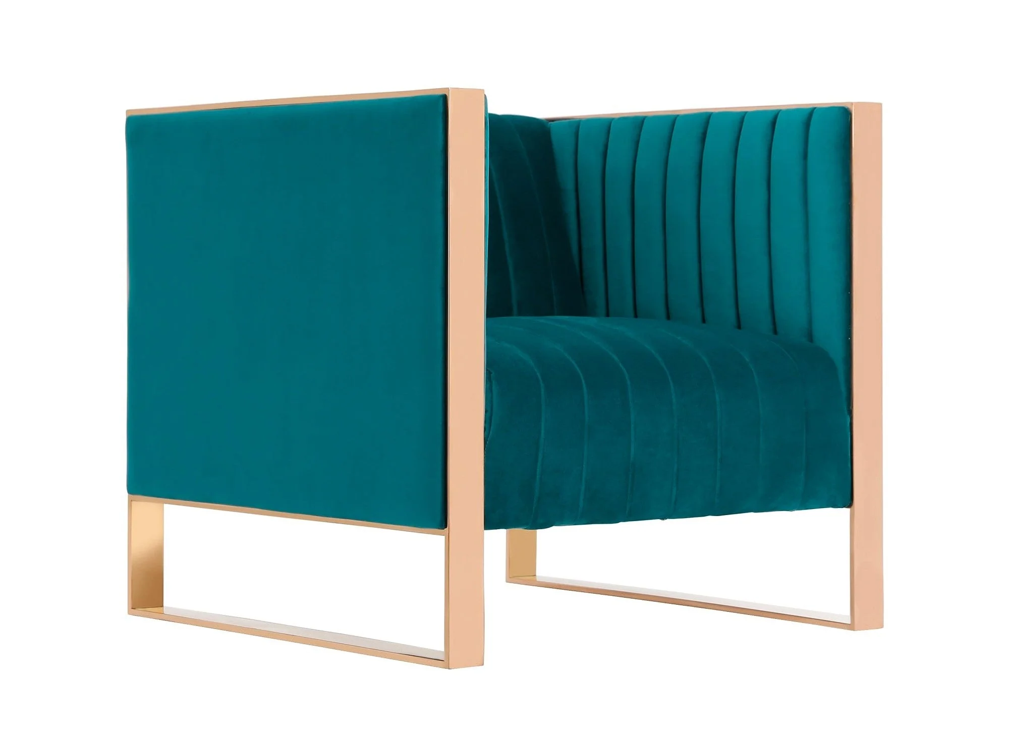 Trillium Accent Chair in Teal and Gold