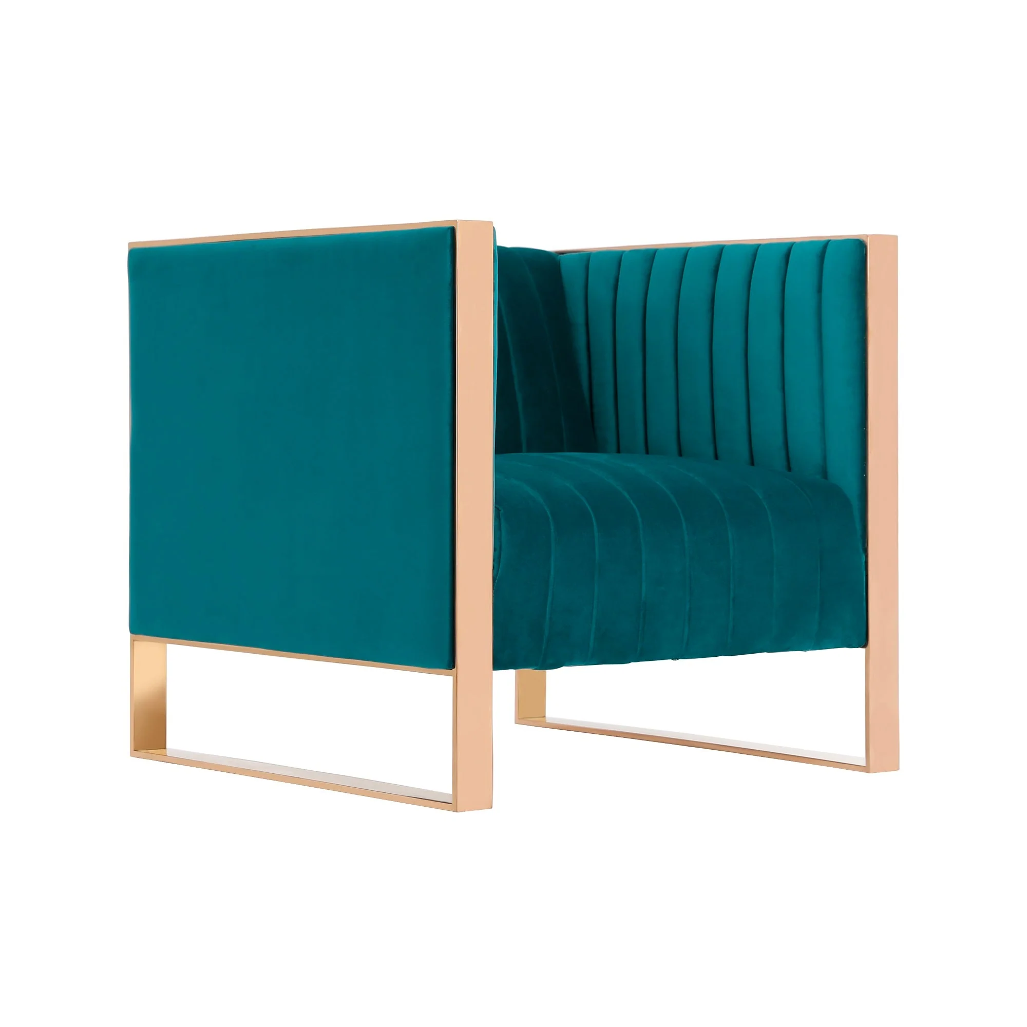 Trillium Accent Chair in Teal and Gold (set of 2) - Image 3
