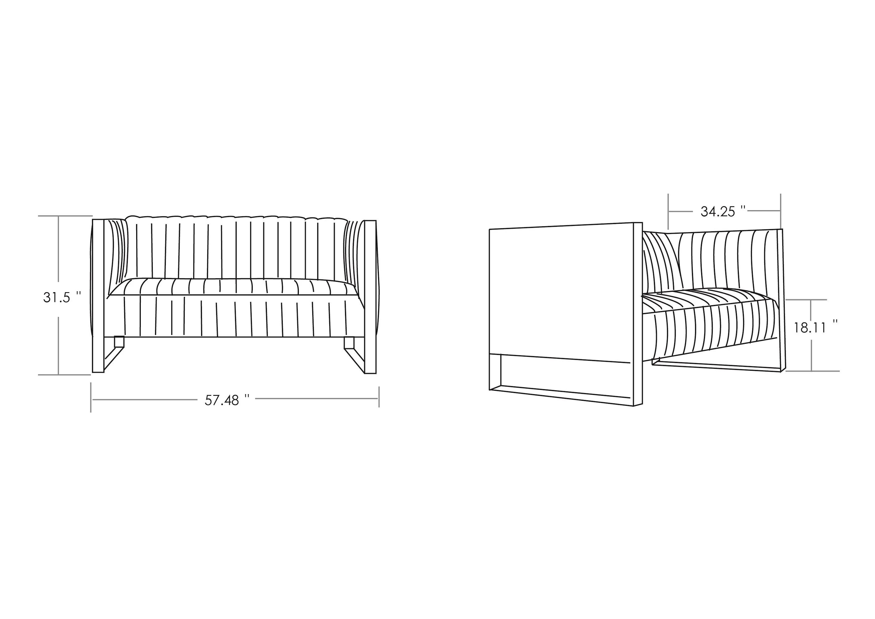 Trillium Loveseat in Black and Gold - Image 3