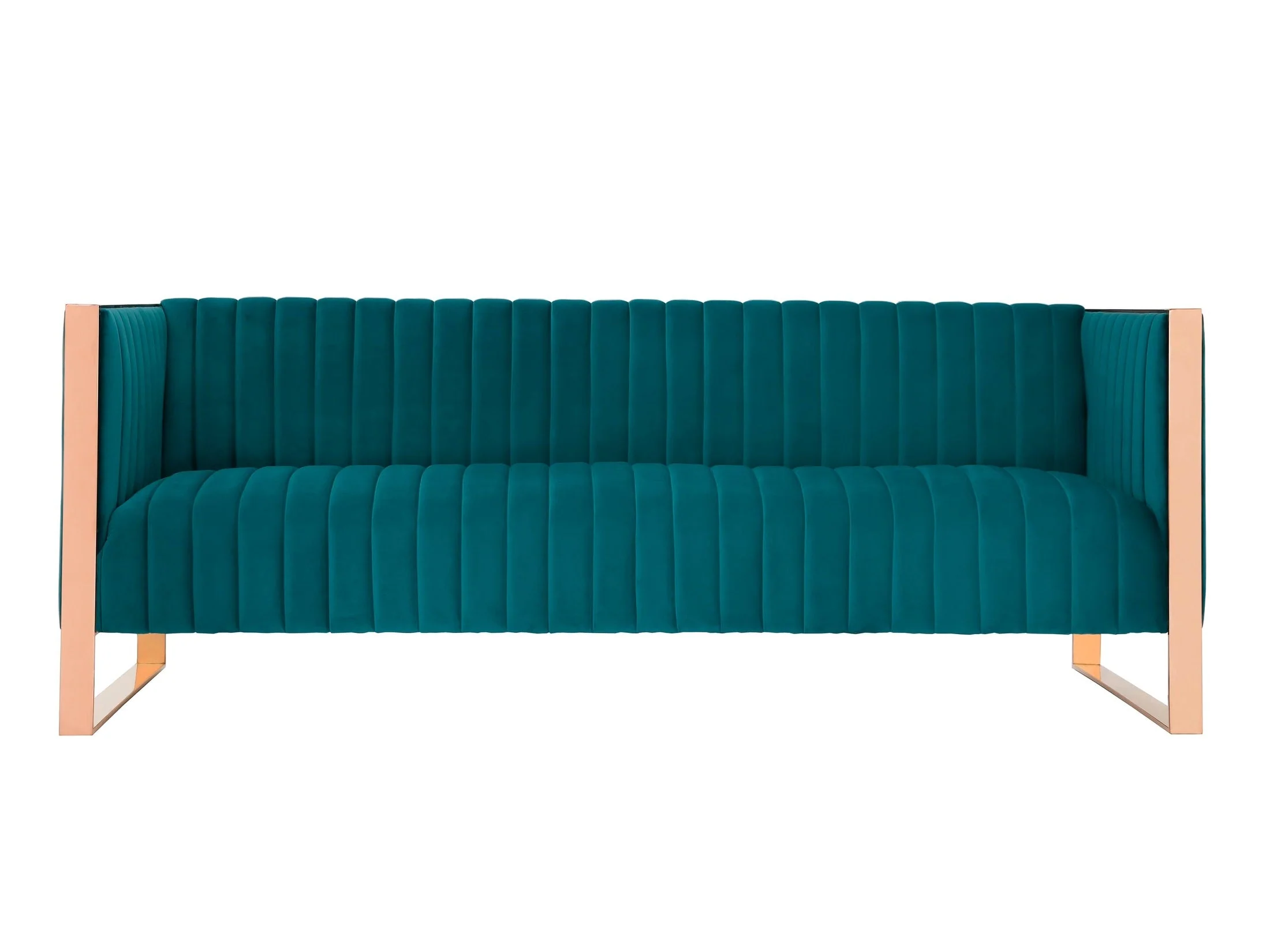 Trillium Sofa in Aqua Blue and Gold