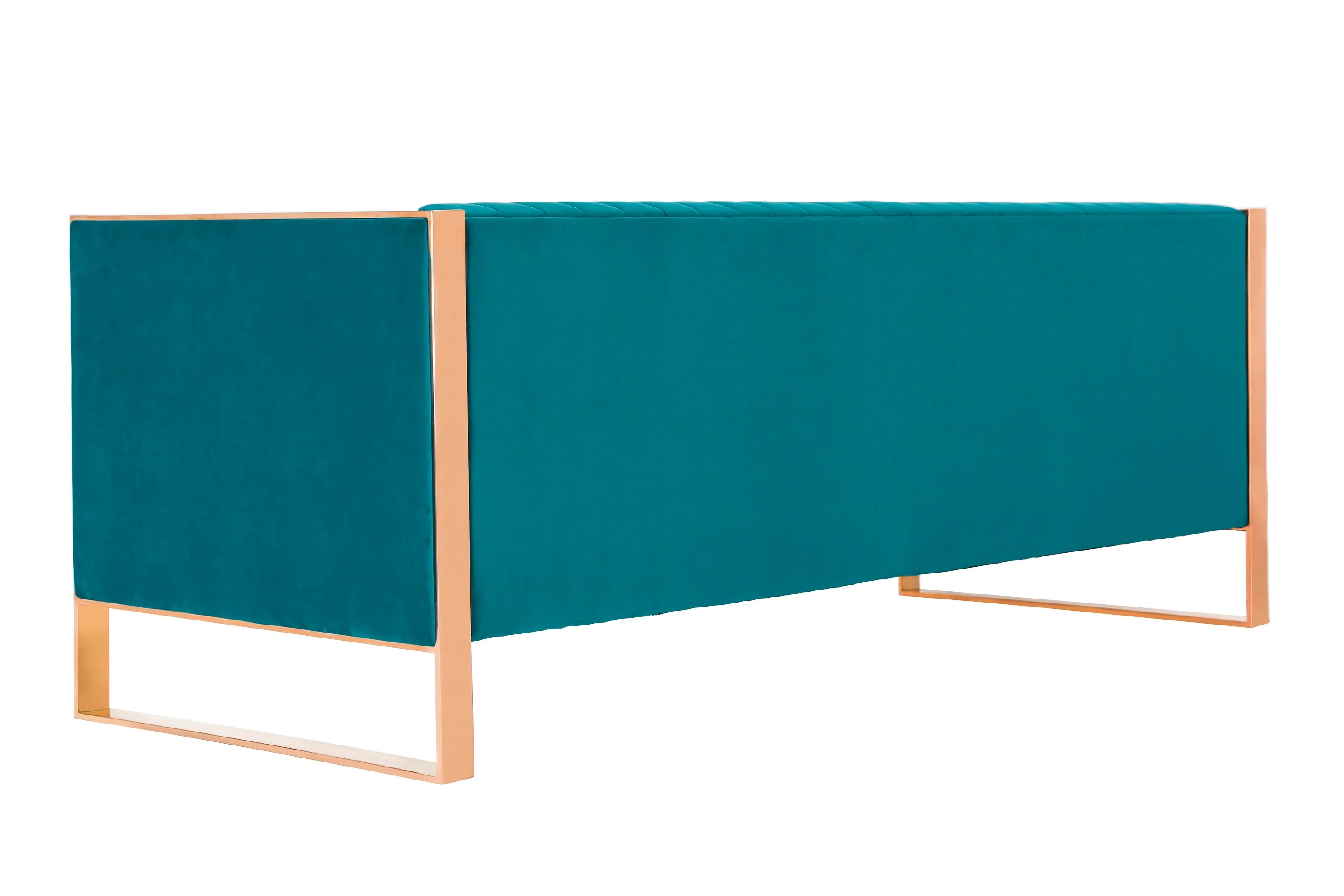 Trillium Sofa in Aqua Blue and Gold - Image 6