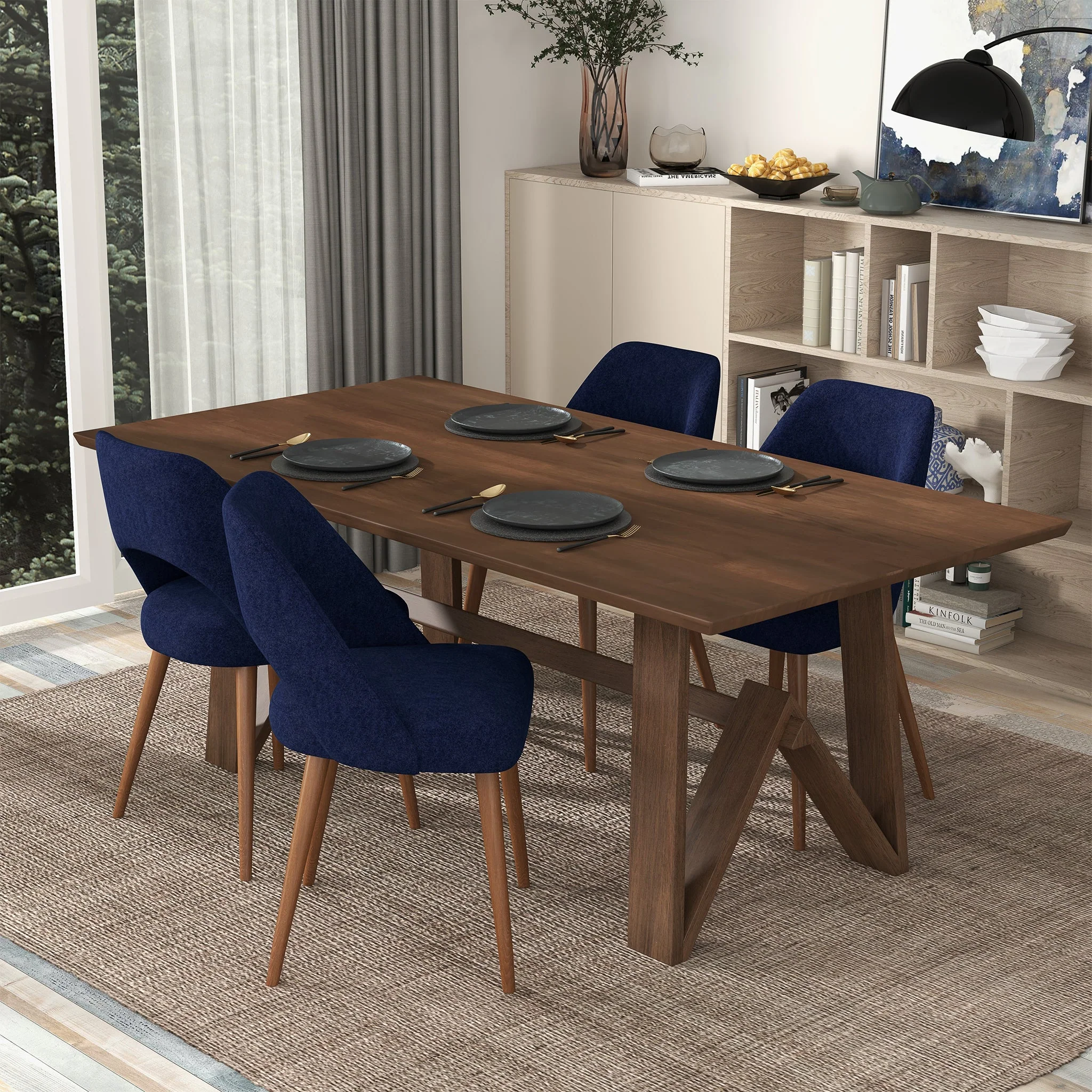 Trimont Rectangular 78" Solid Wood Dining Table - Image 2