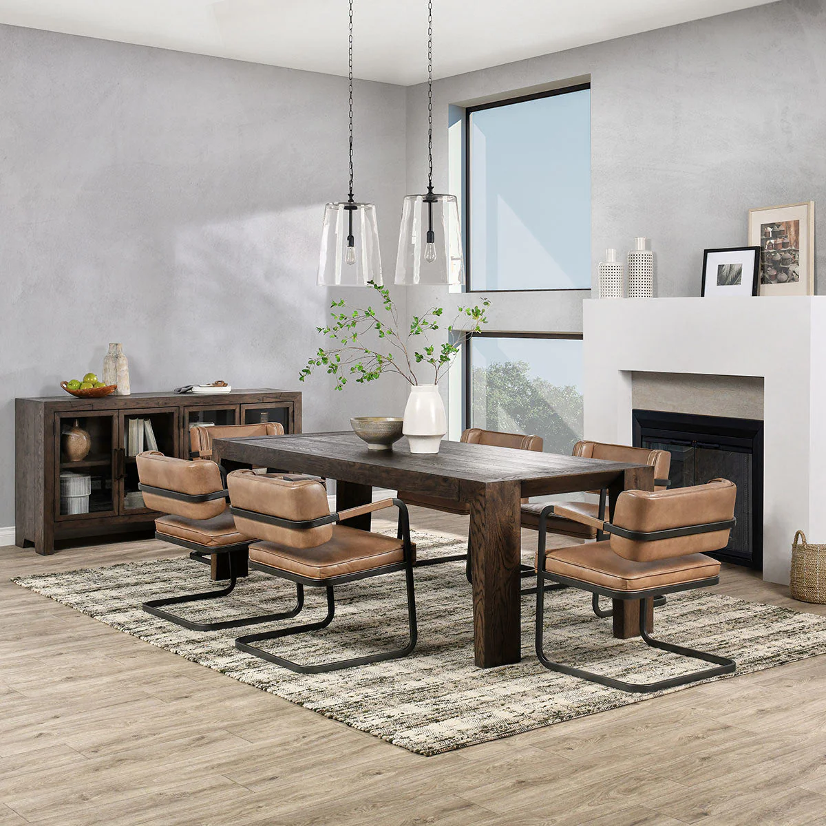 Troy Dining Table - Suede Brown - Image 6