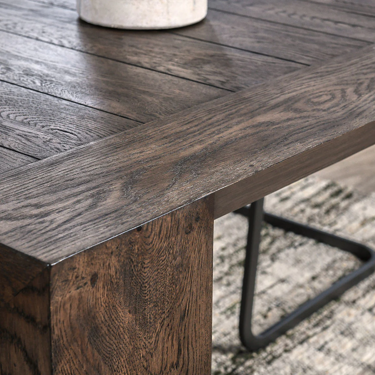 Troy Dining Table - Suede Brown - Image 7