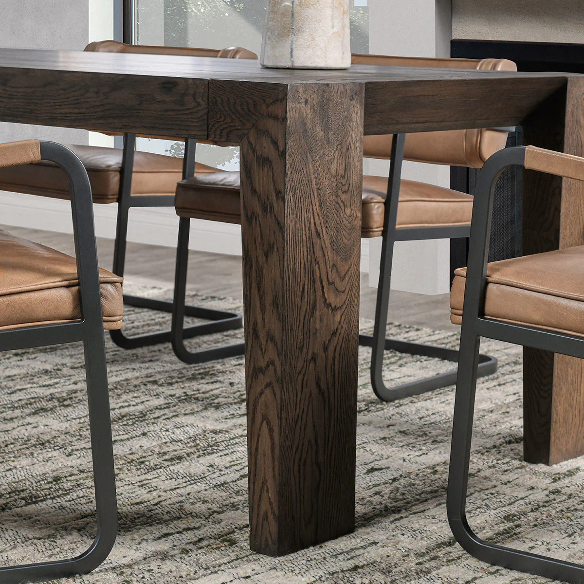 Troy Dining Table - Suede Brown - Image 8