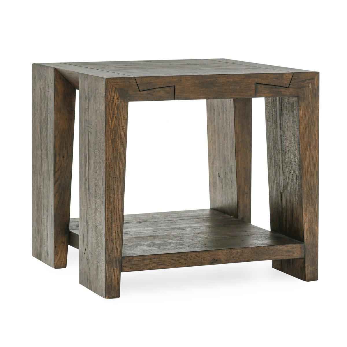 Troy End Table - Suede Brown