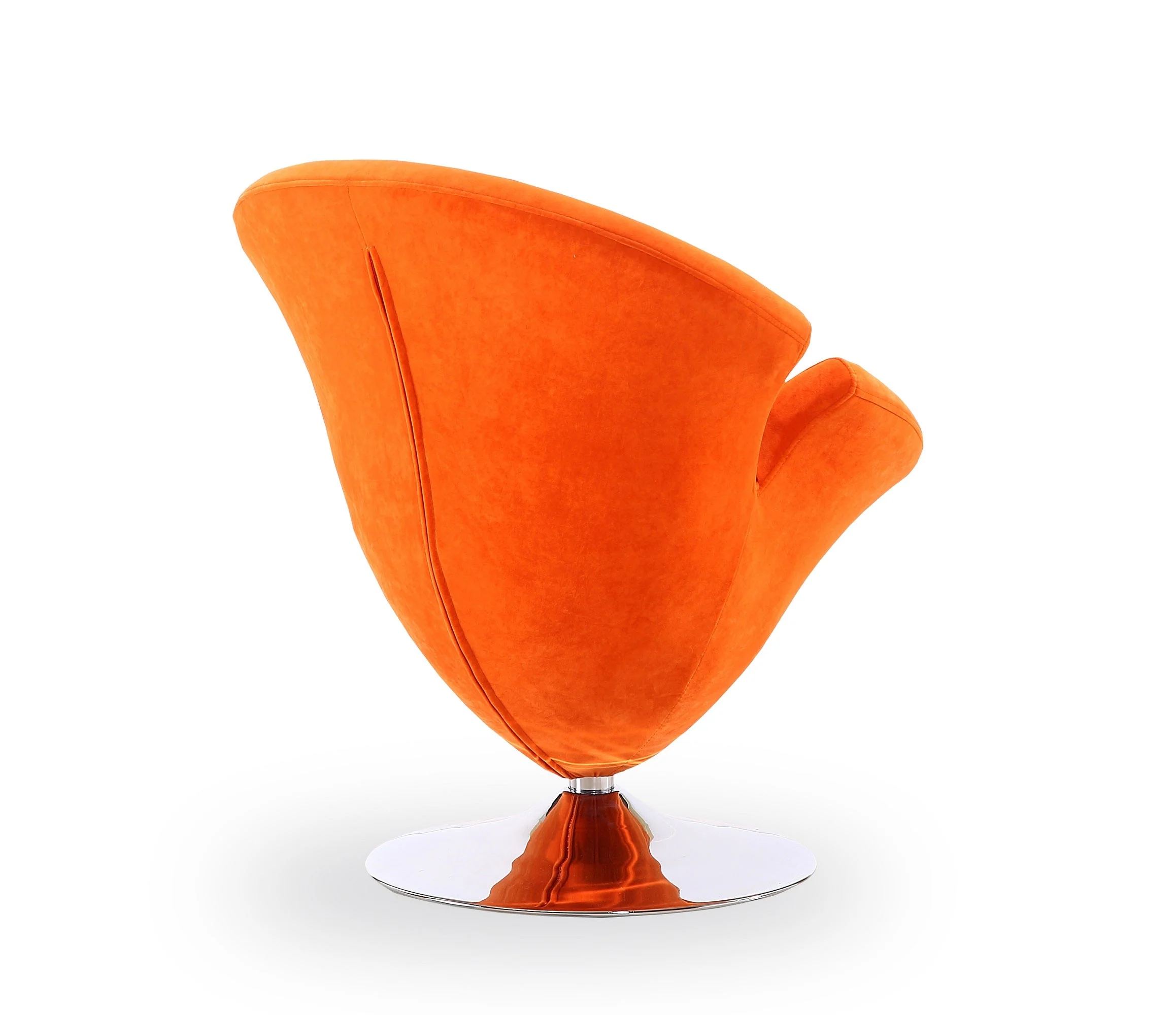 Tulip Swivel Accent Chair in Orange and Polished Chrome (set of 2) - Image 6