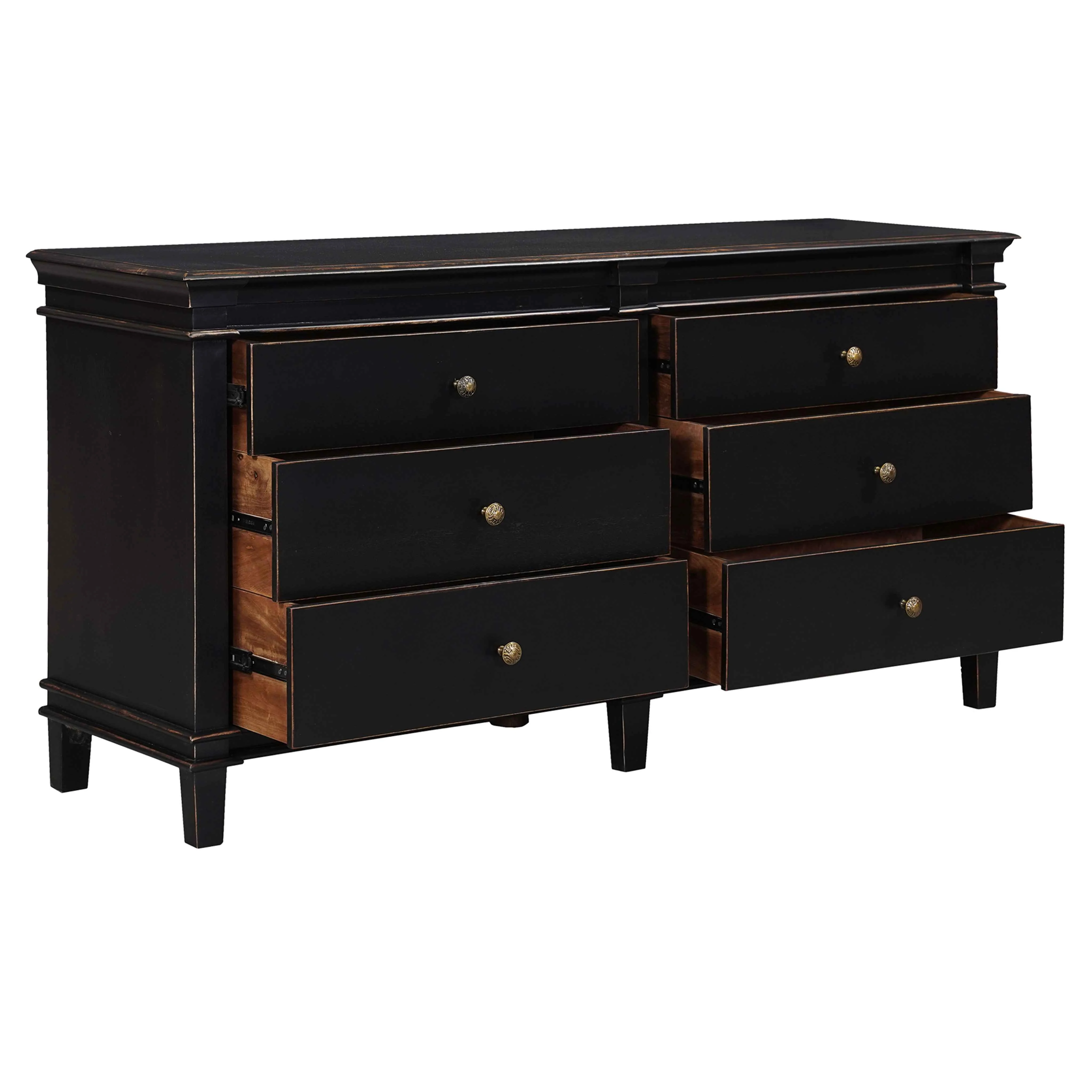 Turin 70" Dresser in Distressed Black - Image 9