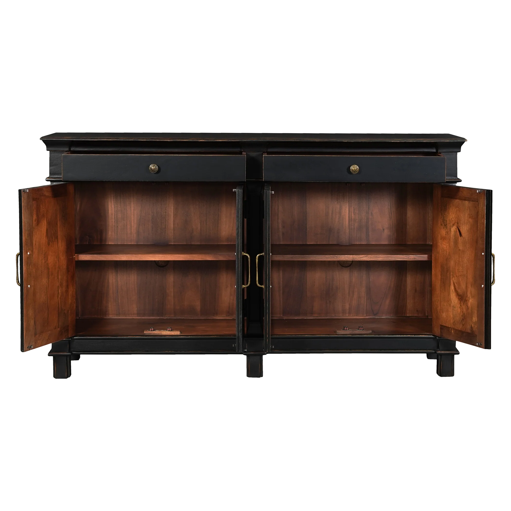 Turin 70" Sideboard in Distressed Black - Image 2